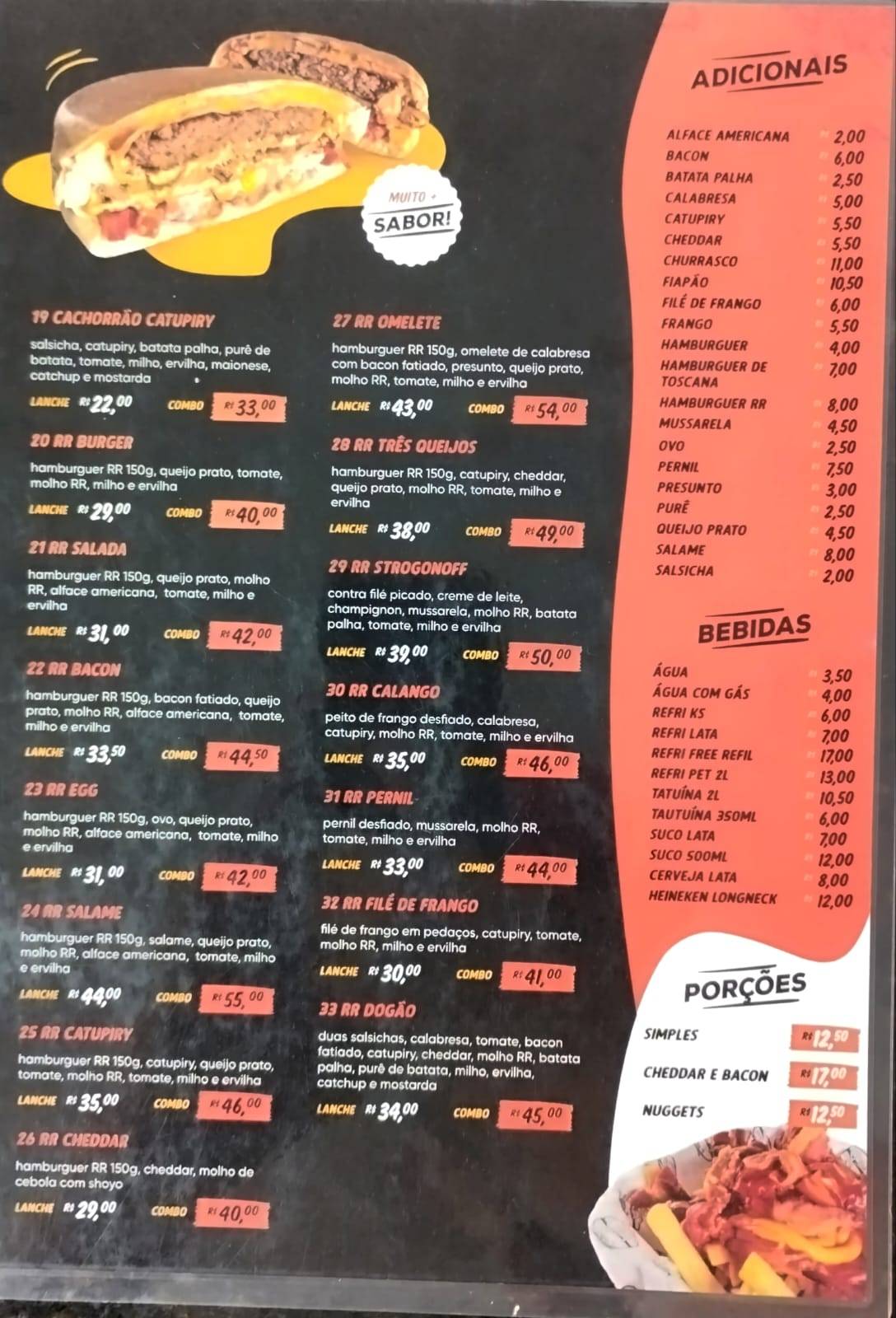 RR Lanches - Zona Sul Campinas cardápio