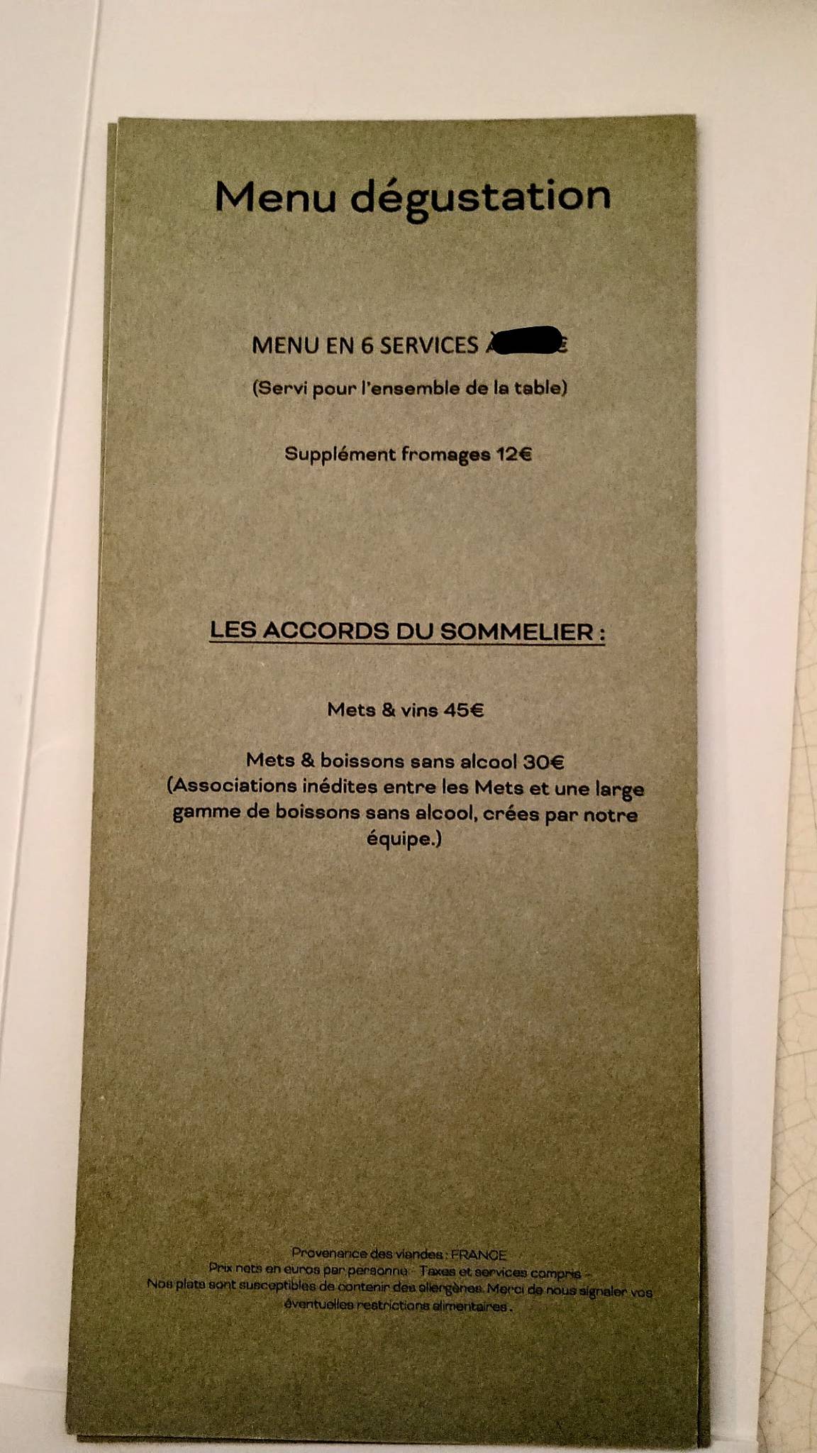 Menu de Racines