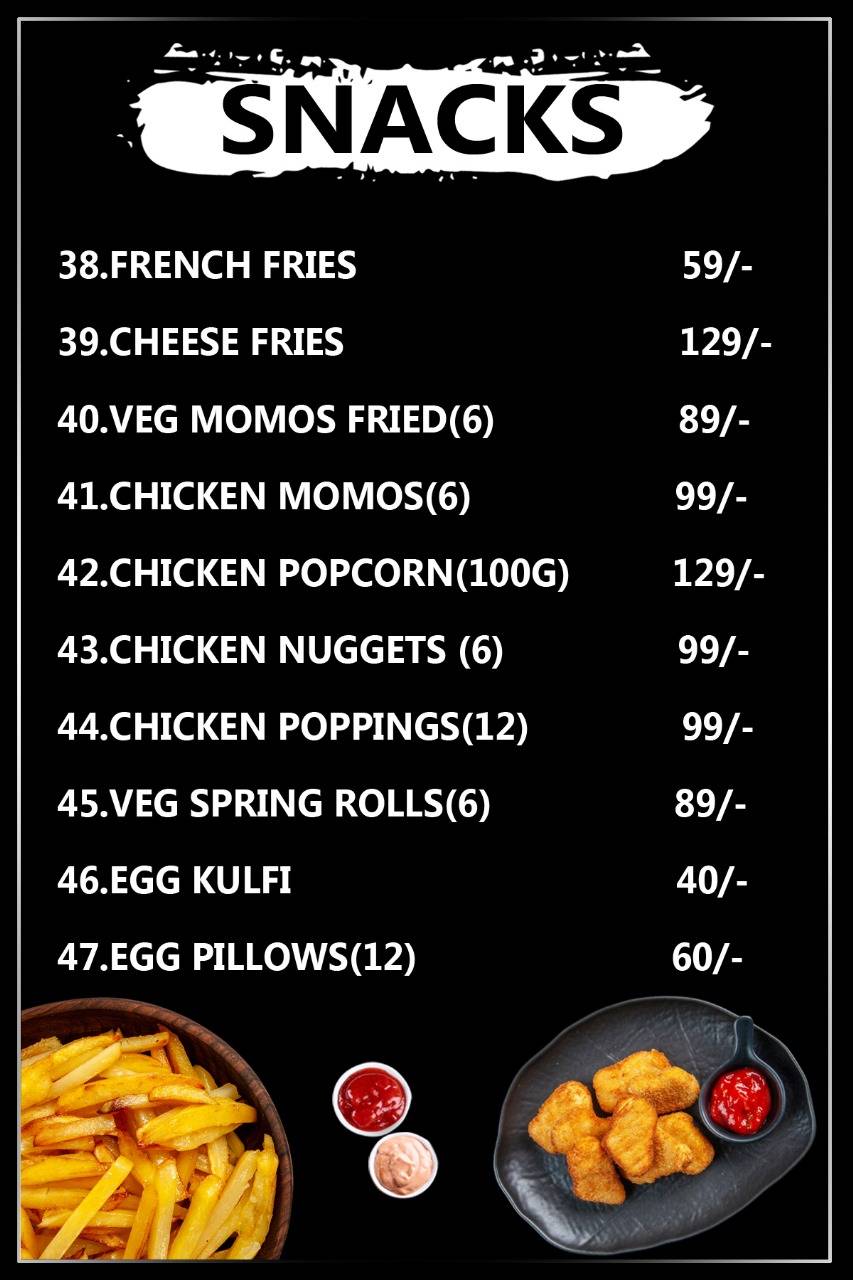 Rainbow Restro Cafe menu
