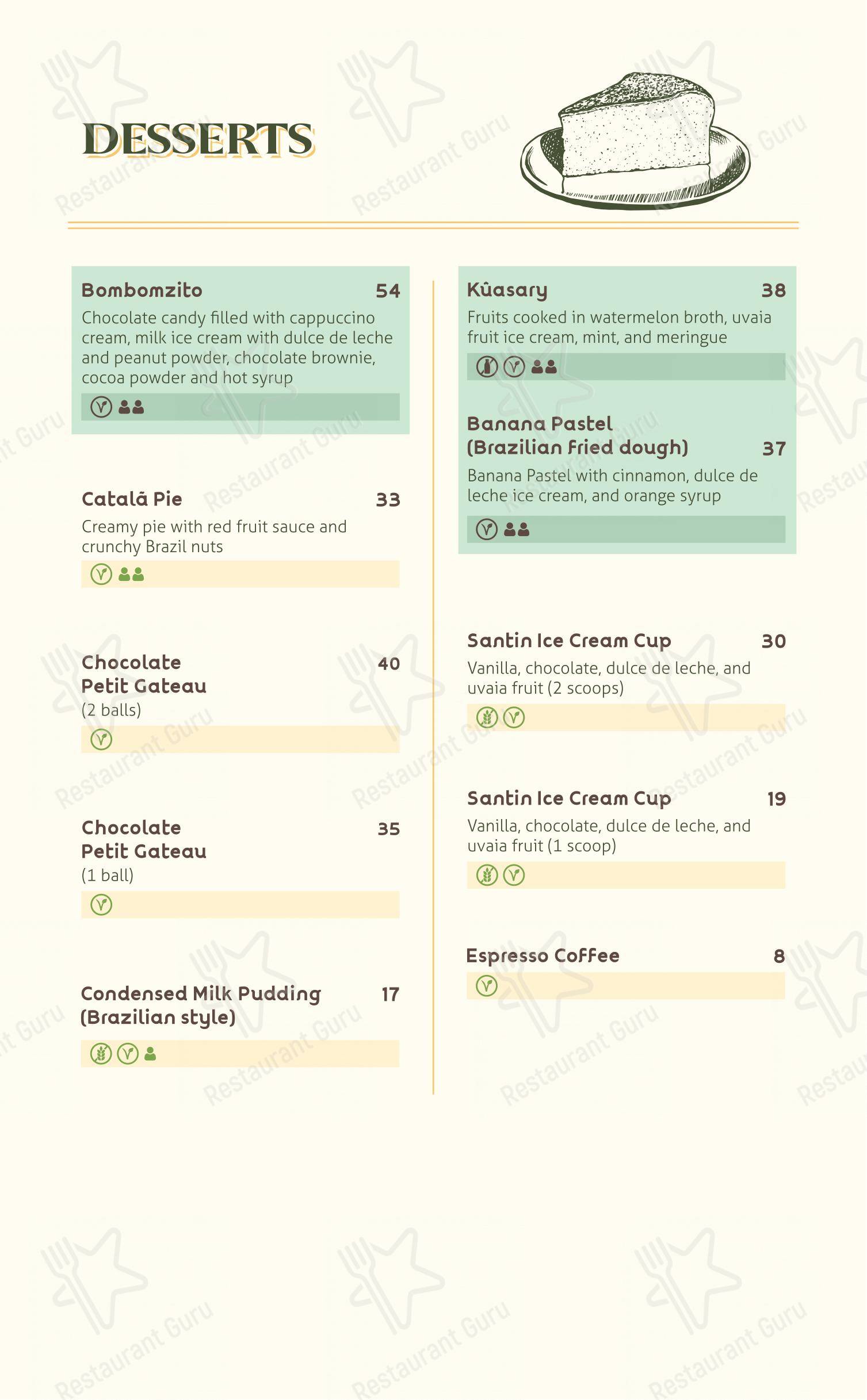 Коктейльная карта para Raízes Restaurante Pizzaria restaurante