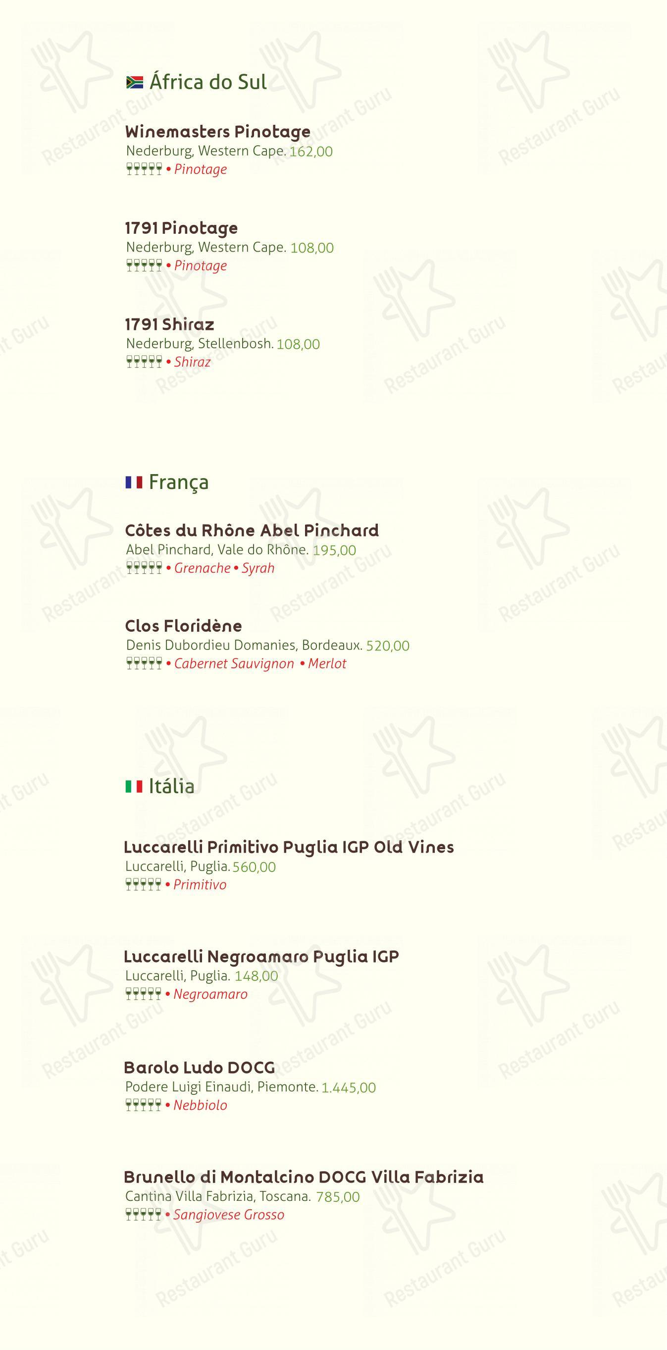 菜单 para Raízes Restaurante Pizzaria restaurante