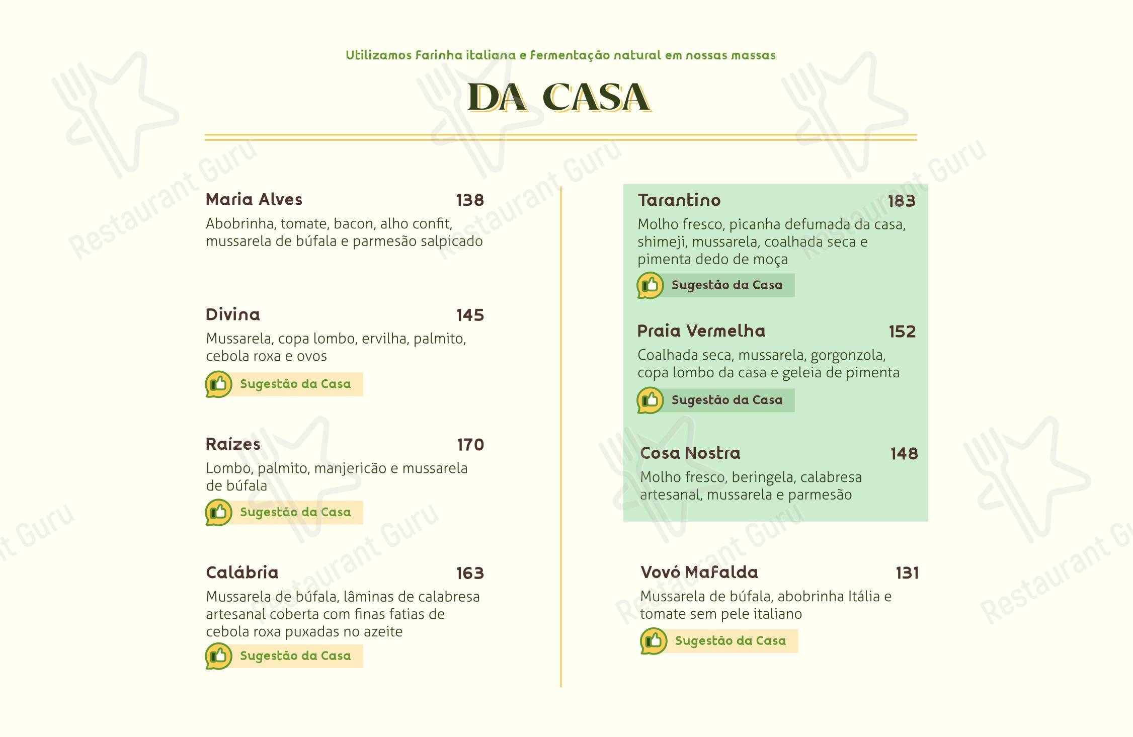 Raízes Restaurante Pizzaria em Ubatuba - Menu bar