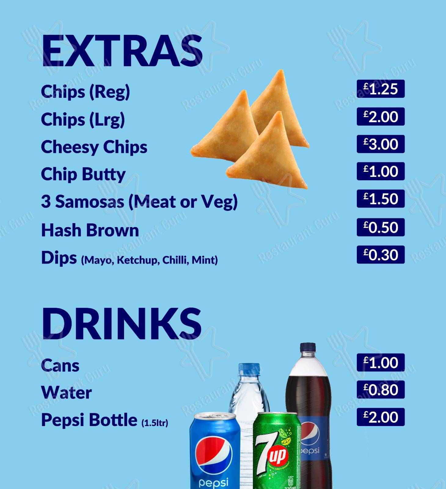 Menu at Raja's Pizza Bar, Bradford, 892 Manchester Rd
