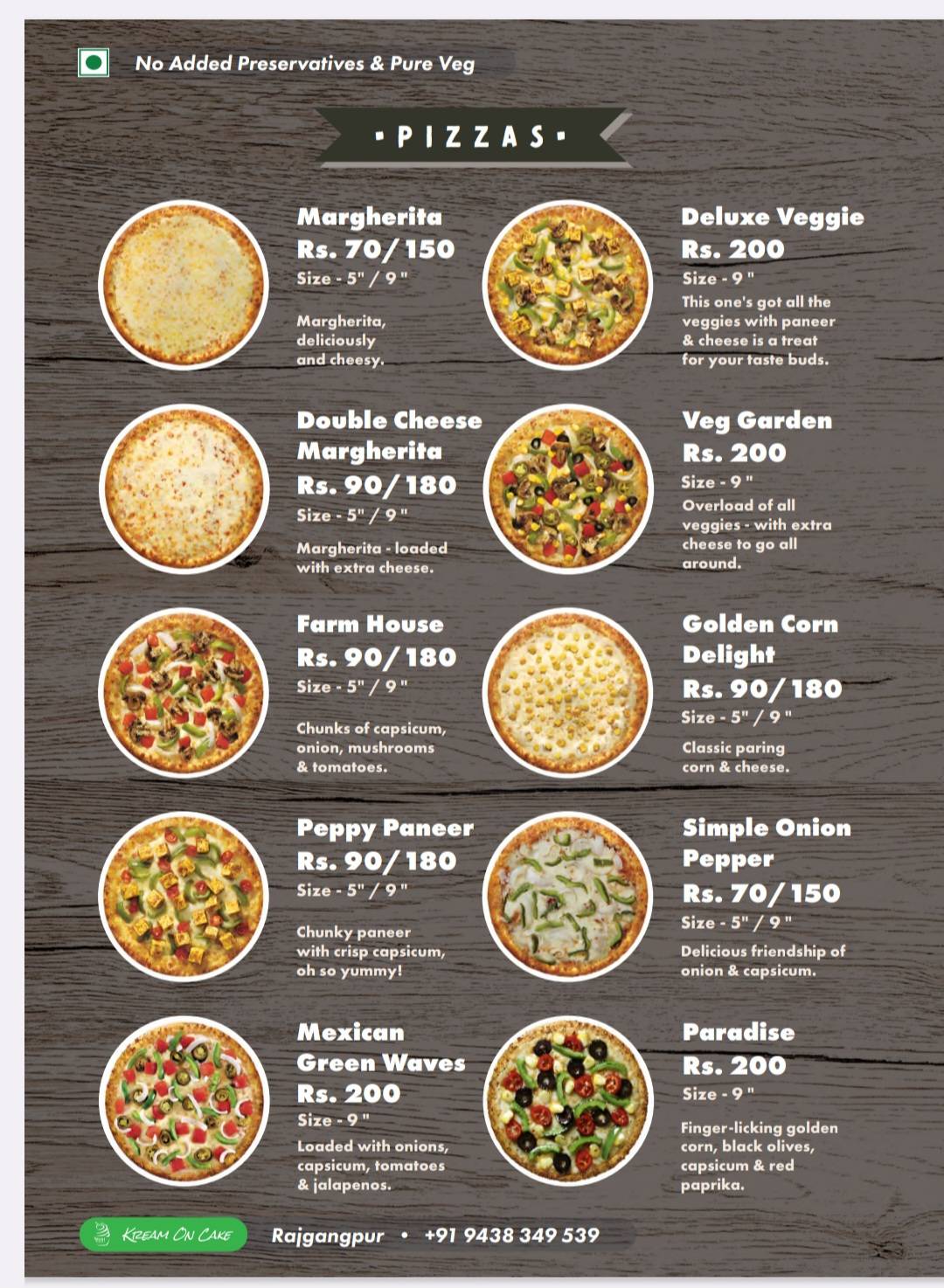 Kream On Cake menu
