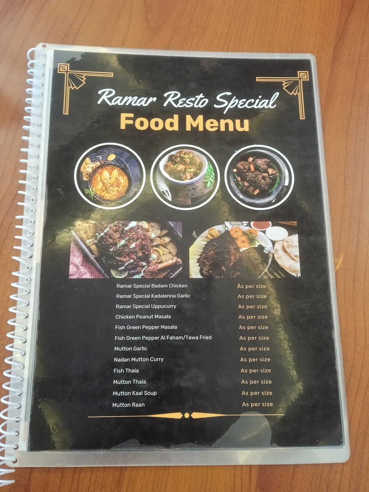 Ramar Resto menu
