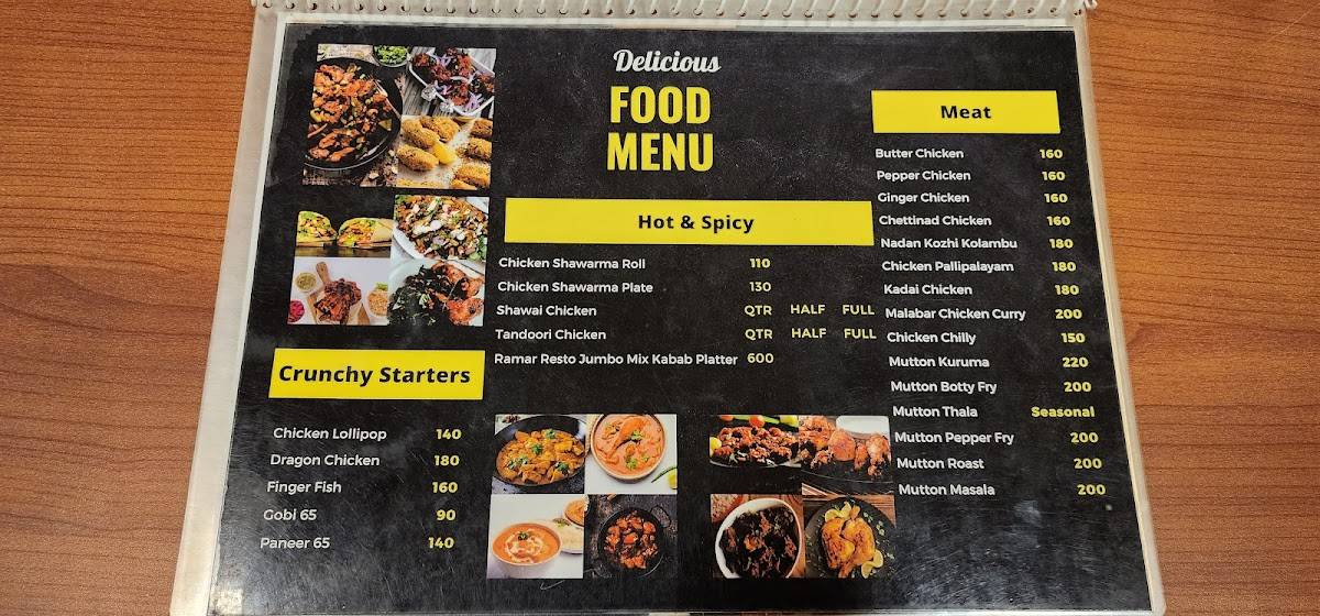 Ramar Resto menu