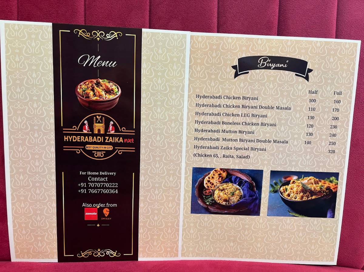 Hyderabadi Zaika nxt menu