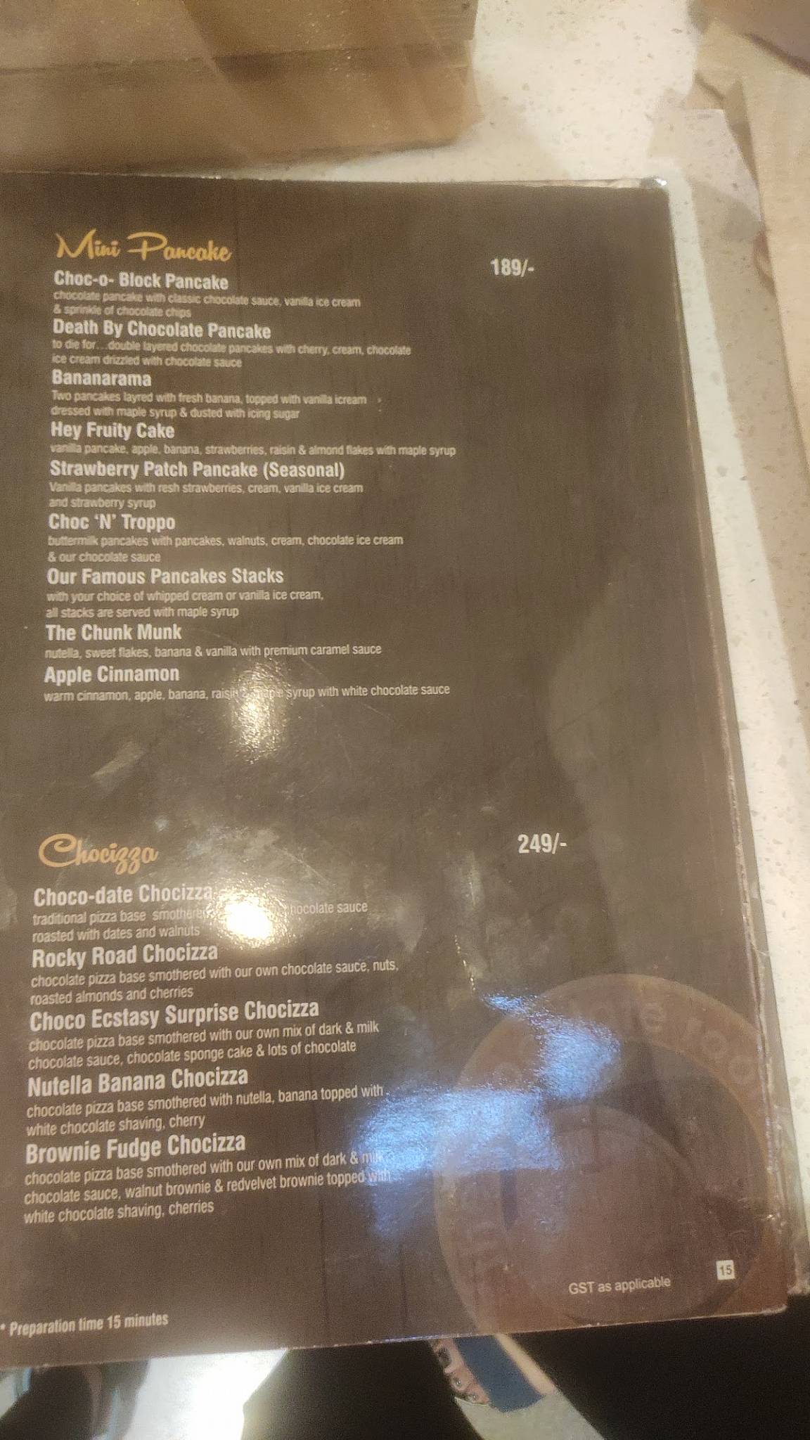 Menu at The Chocolate Room, Ranchi, In Food court