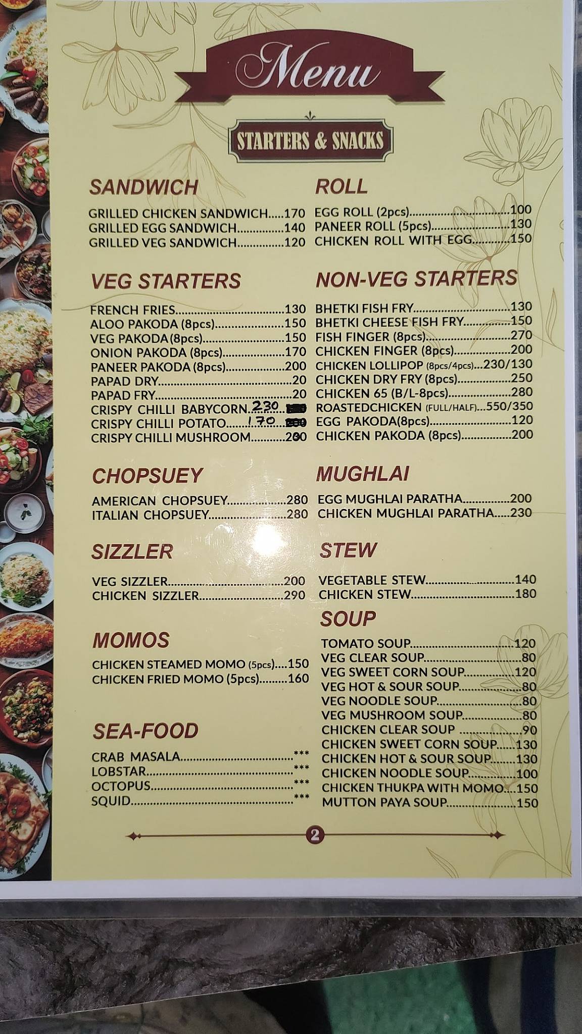Randhan Restaurant menu