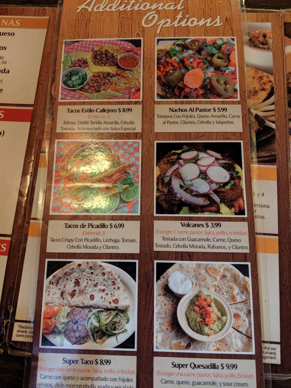 Menu at Taquitos Ravi Restaurant Shiloh, Laredo, 414 Shiloh Dr UNIT 2