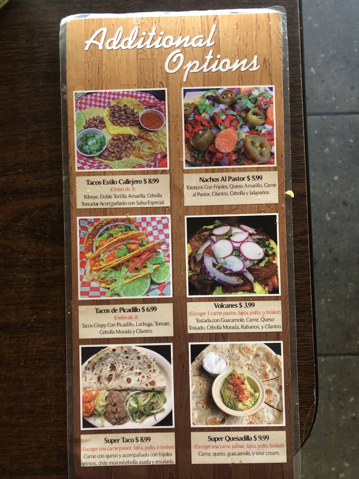 Menu at Taquitos Ravi Restaurant Shiloh, Laredo, 414 Shiloh Dr UNIT 2