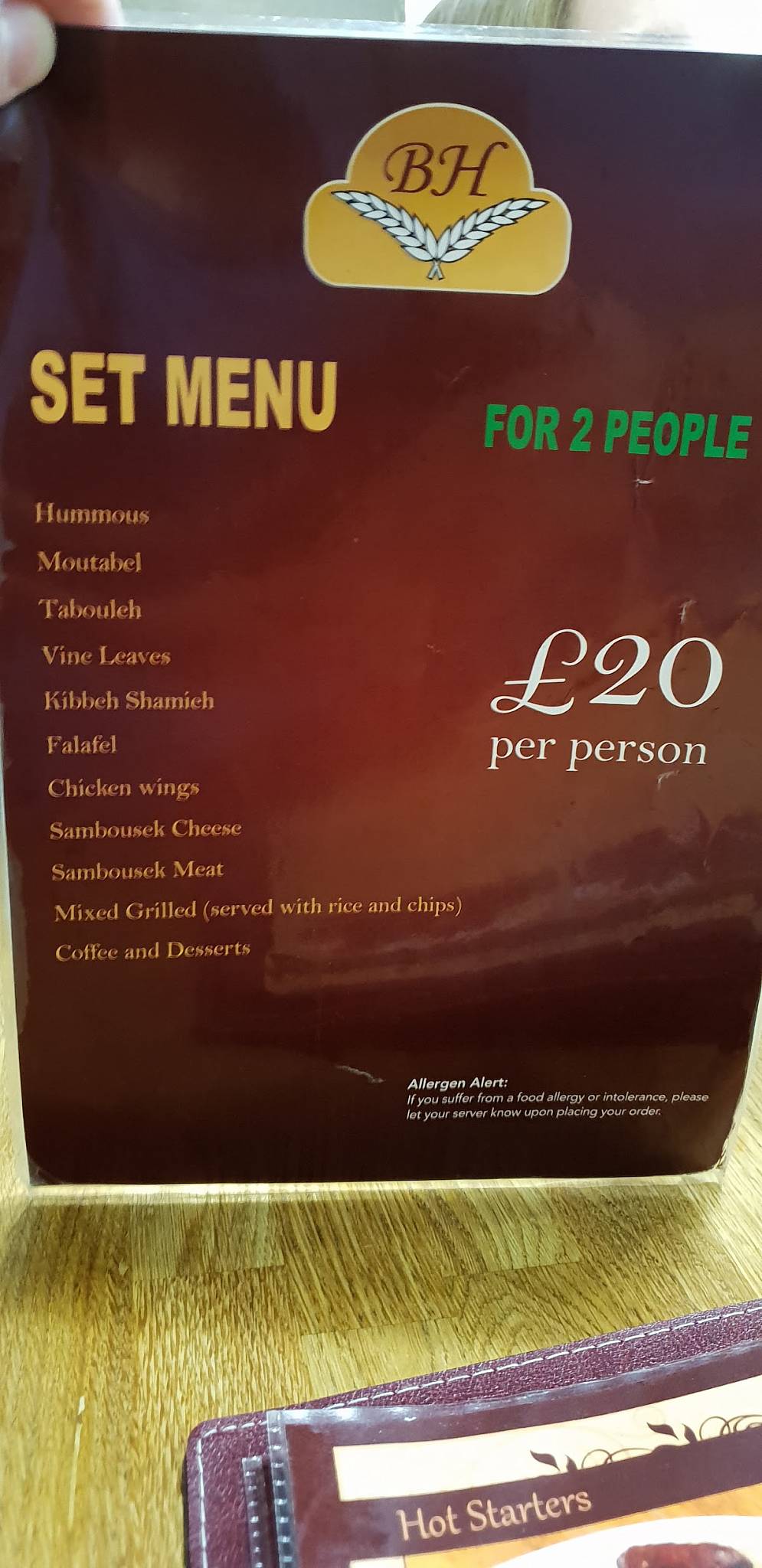 Menu at Bakery House, Reading, 82 London St