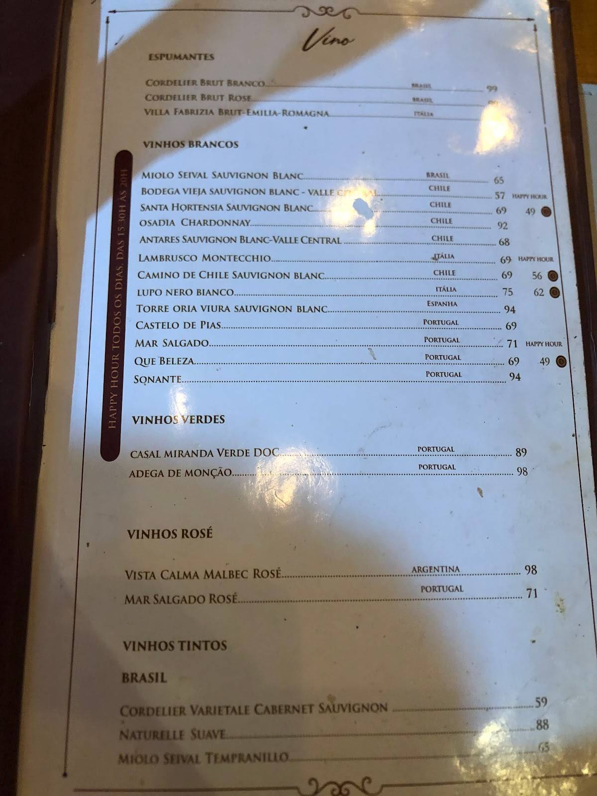 Dom Ferreira Forneria cardápio