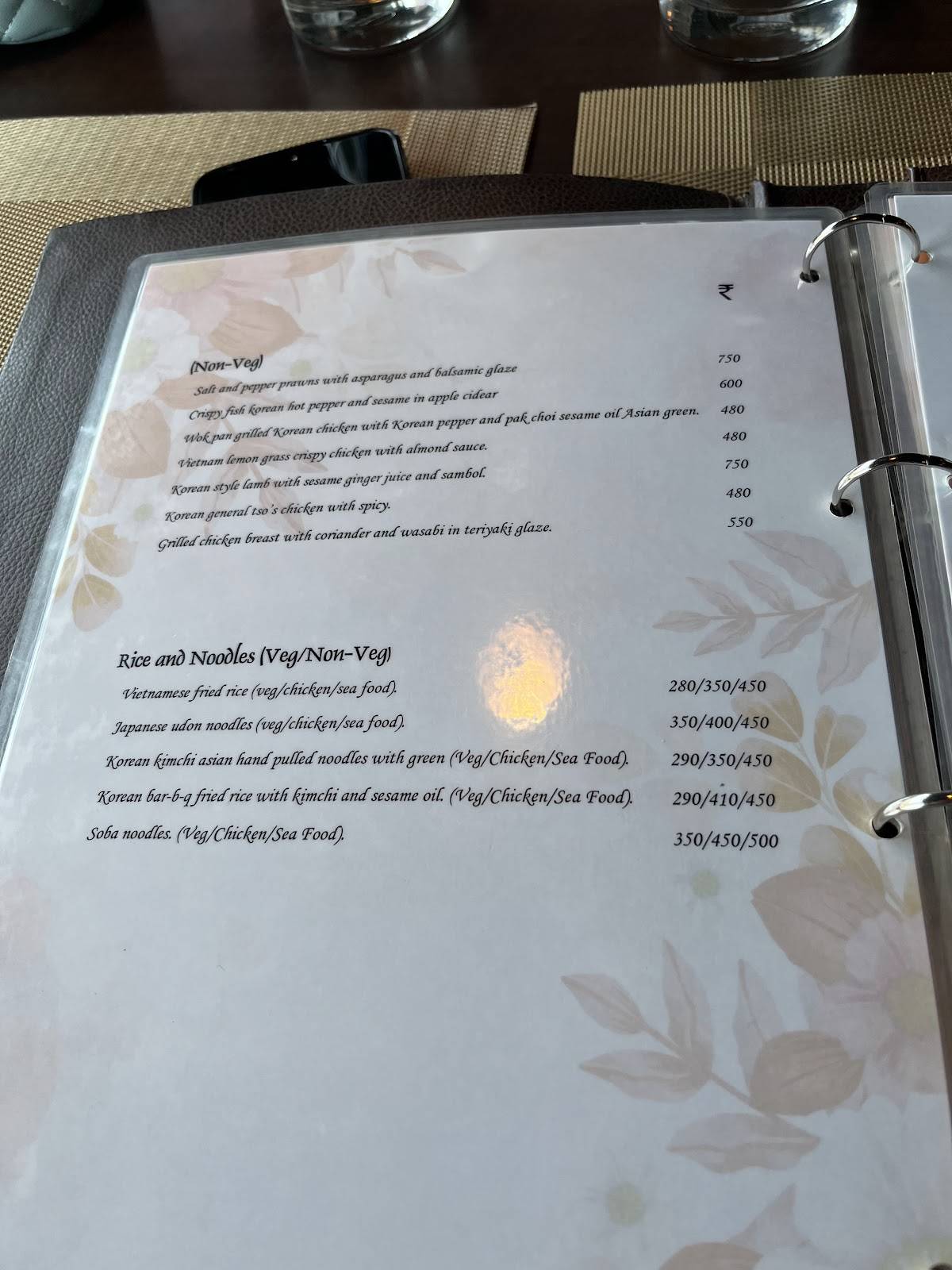 Recipes Train Restaurant menu