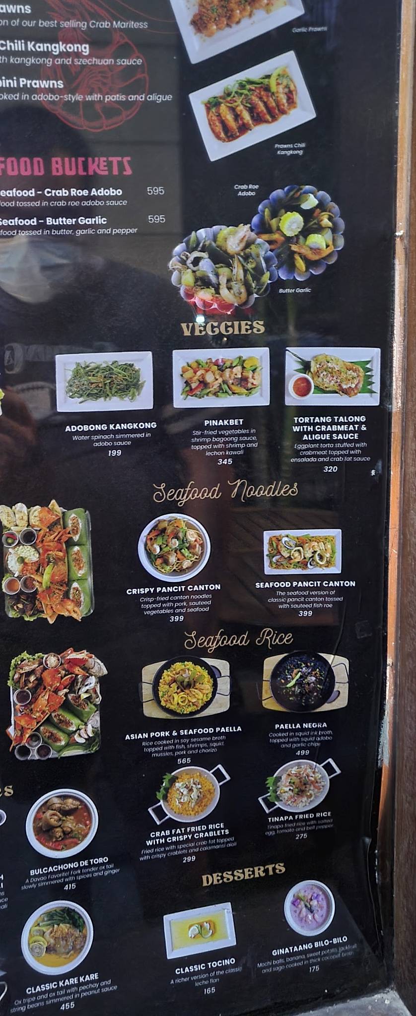 Menu at Red Crab restaurant, Quezon City, 192 Tomas Morato Ave