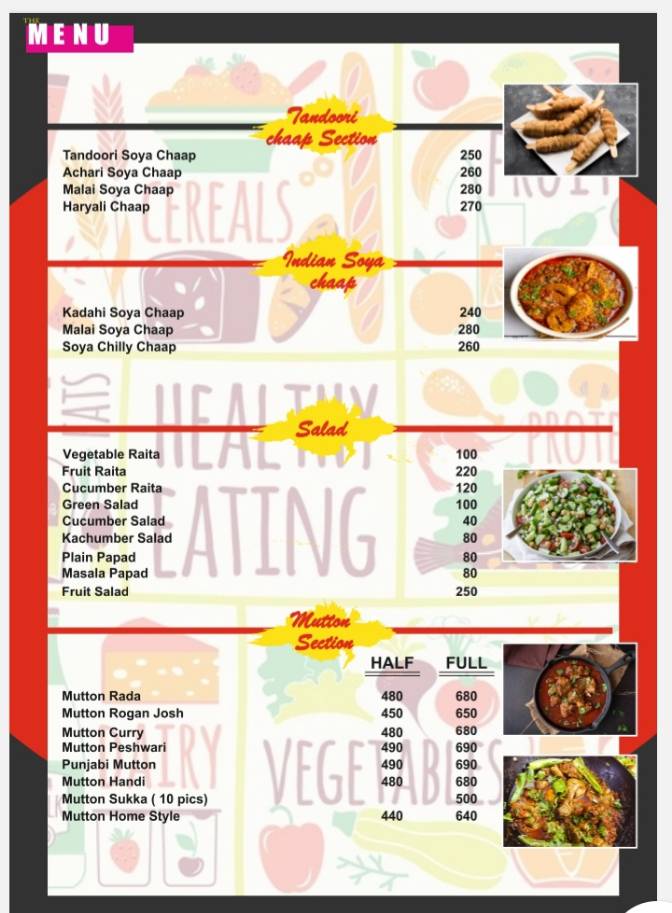 Red chilly-10 family restaurant menu