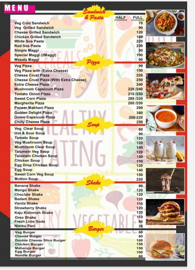 Red chilly-10 family restaurant menu