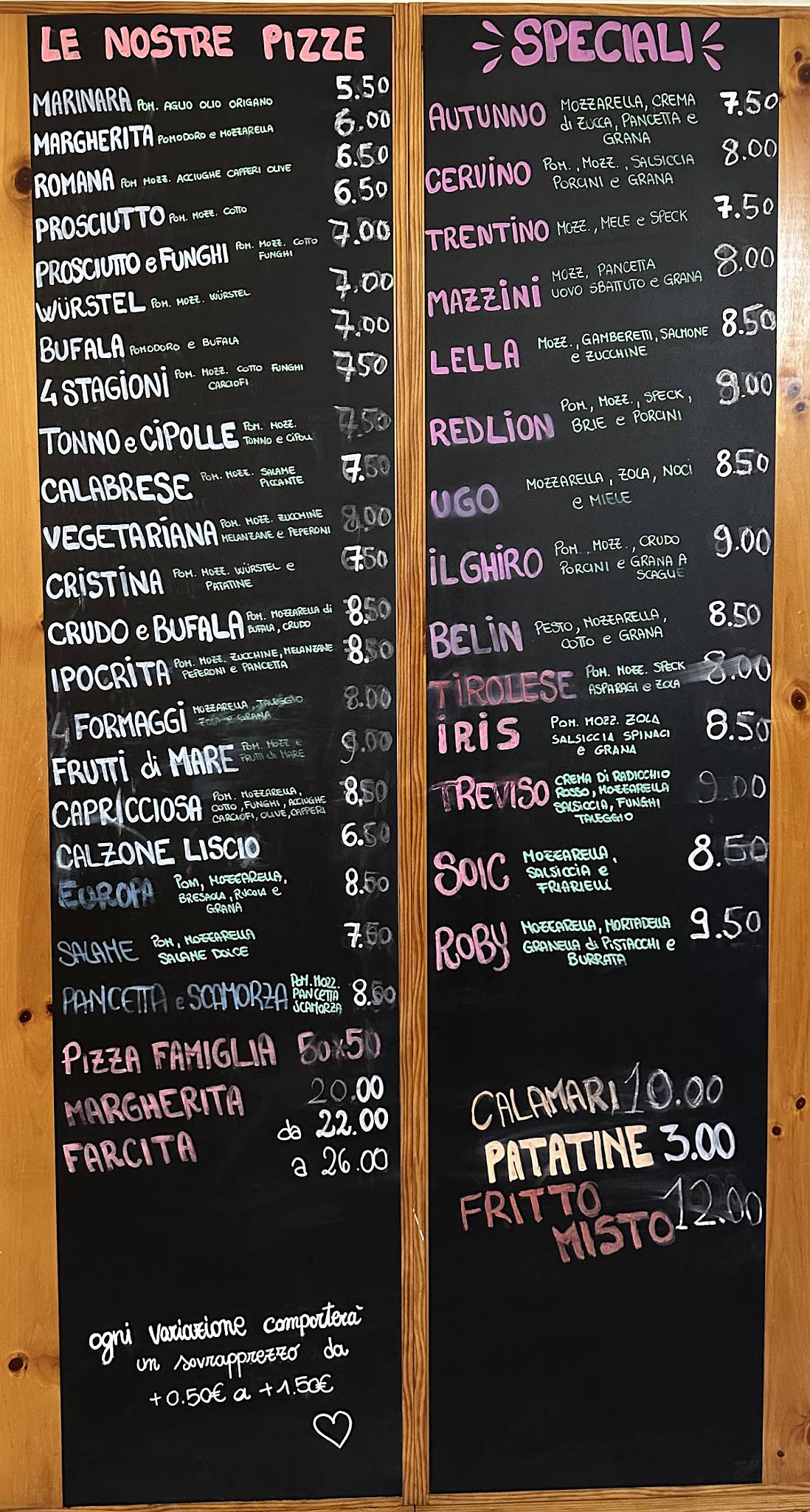 Menu di Red lion 