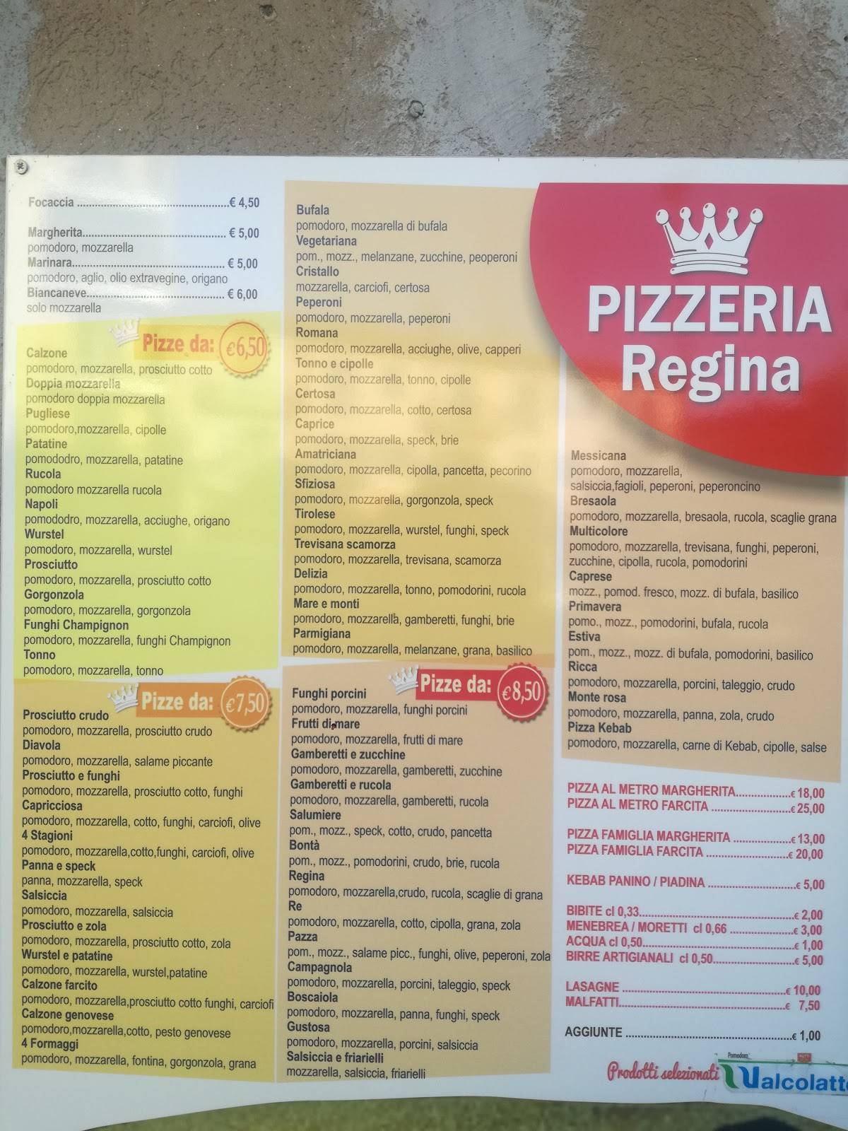 Menu di Regina 