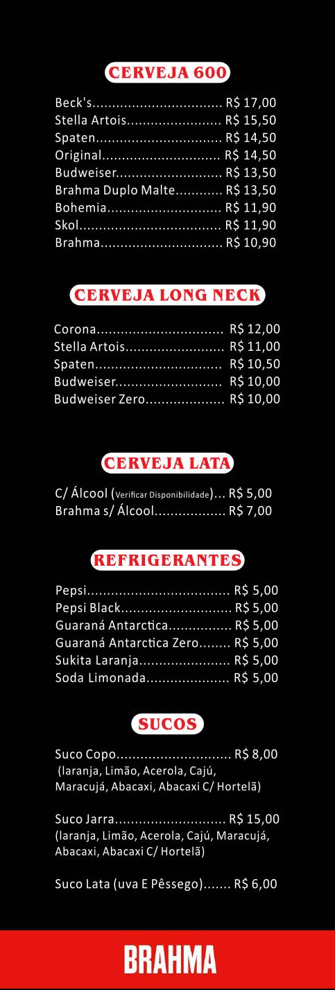 Régis Bar cardápio