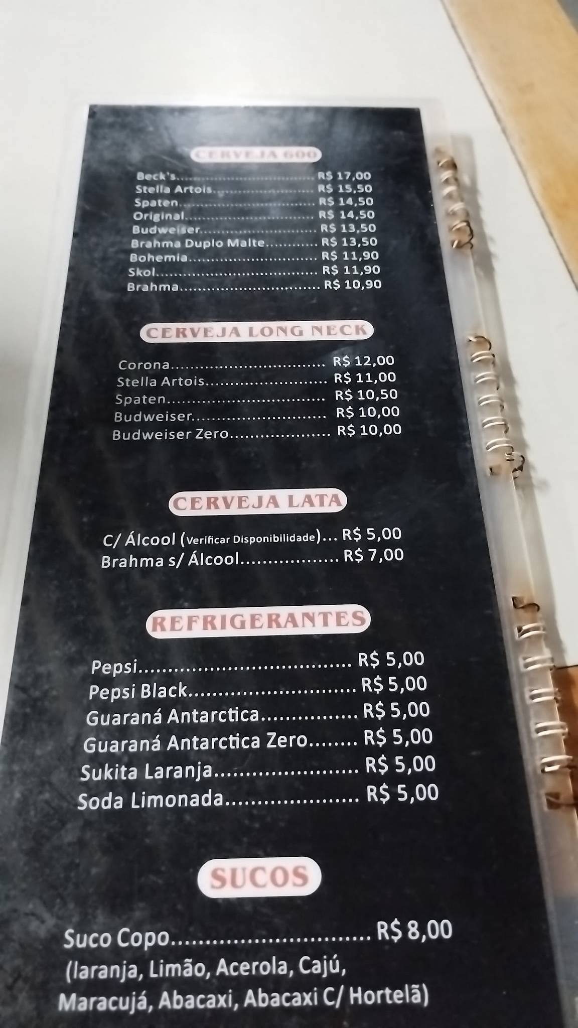Régis Bar cardápio