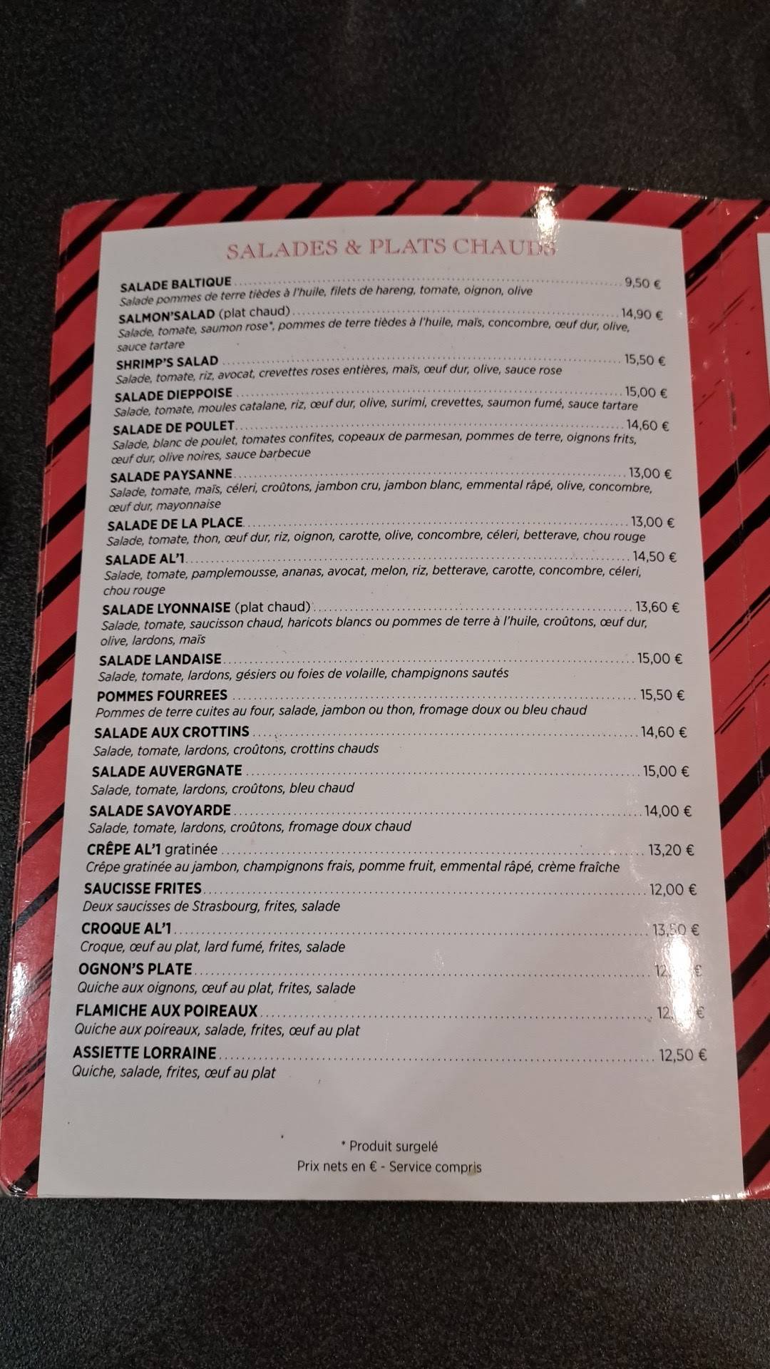 Menu de AL'1