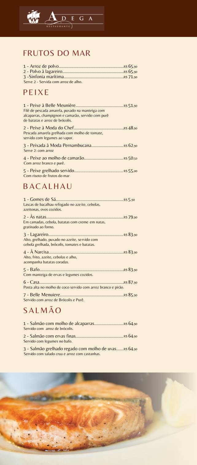 Adega Restaurante Português cardápio