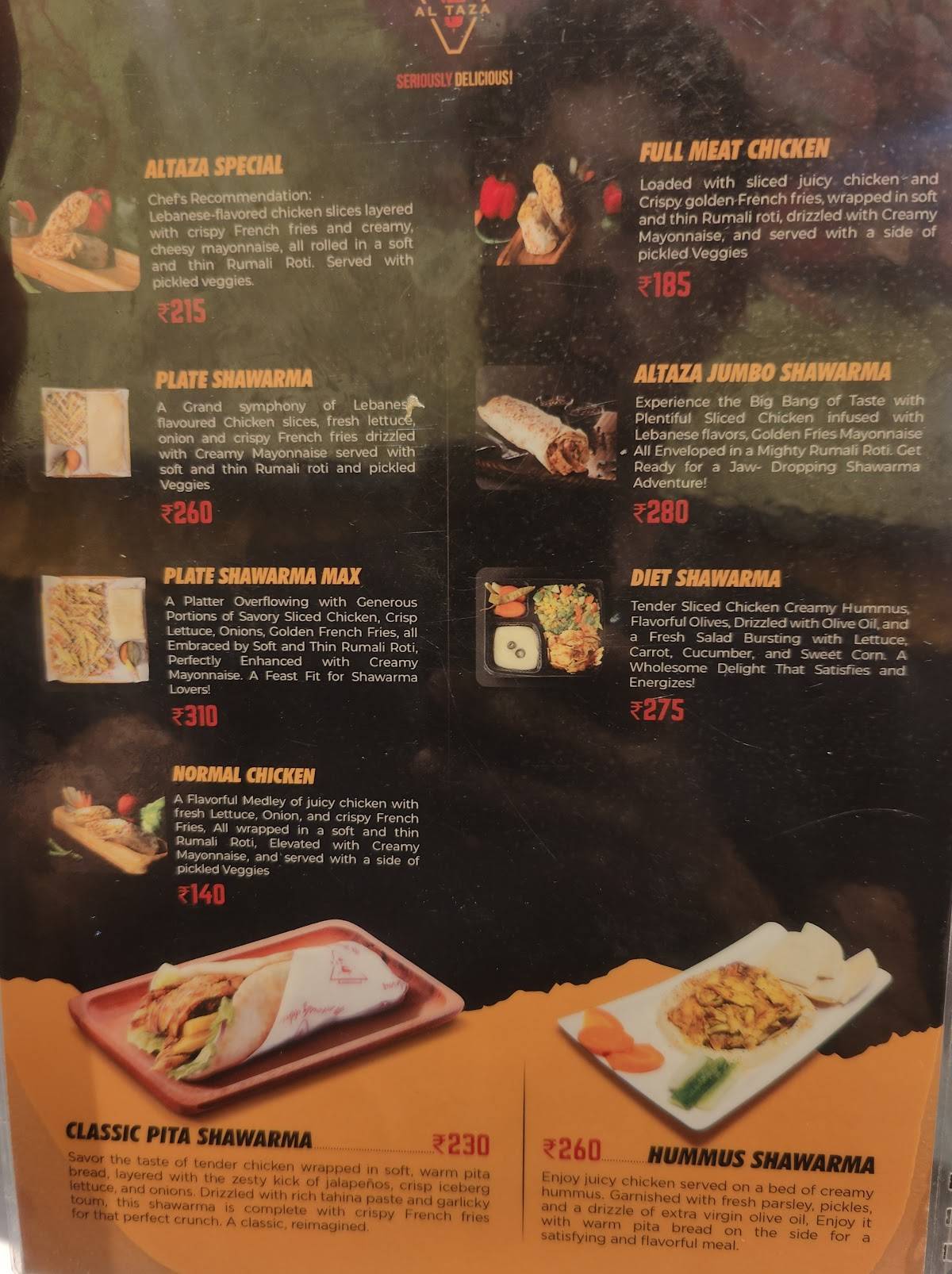 Al Taza - Edappally menu