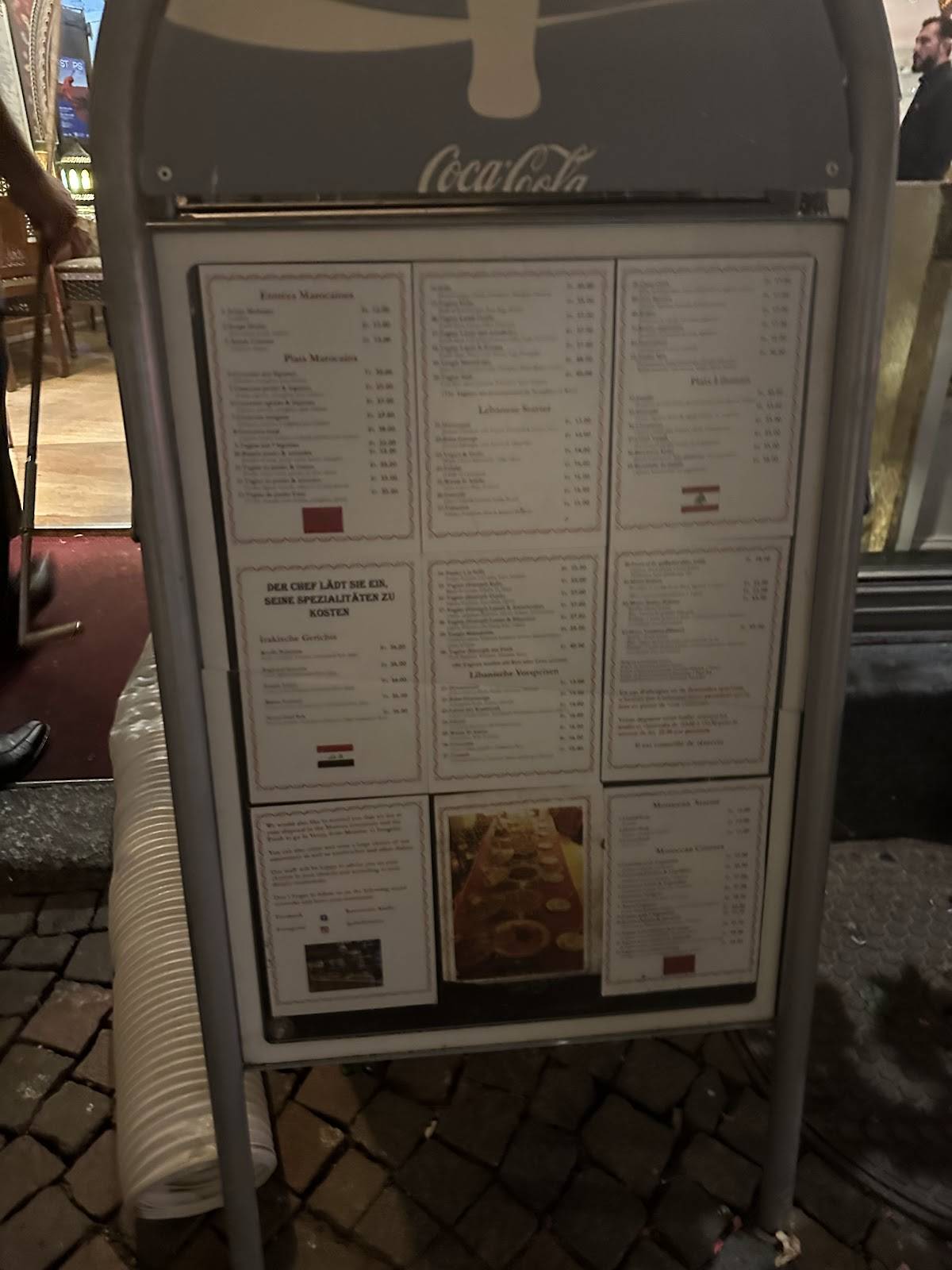 Menu de Restaurant Aladin