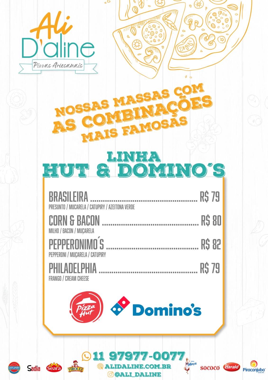 Ali D'aline Pizzaria e Pudinzeria cardápio