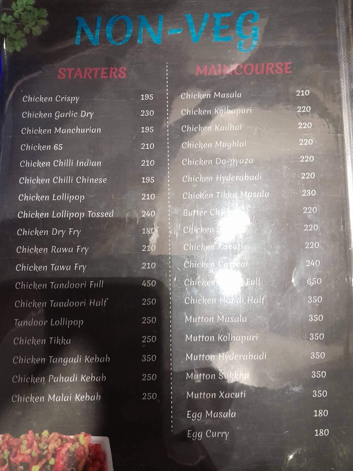 Ankita Classic Warkhand Road menu