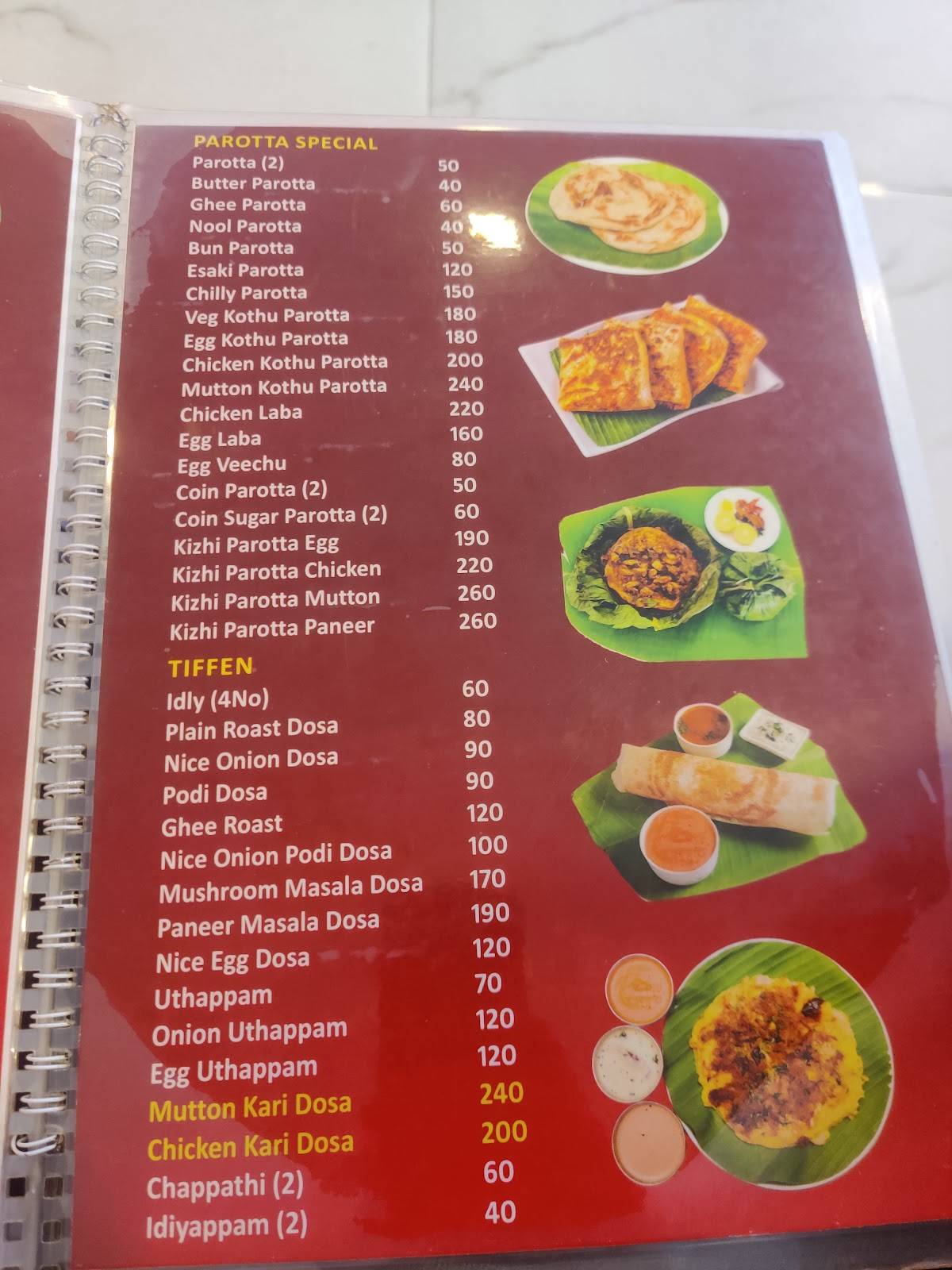 Annamithra menu