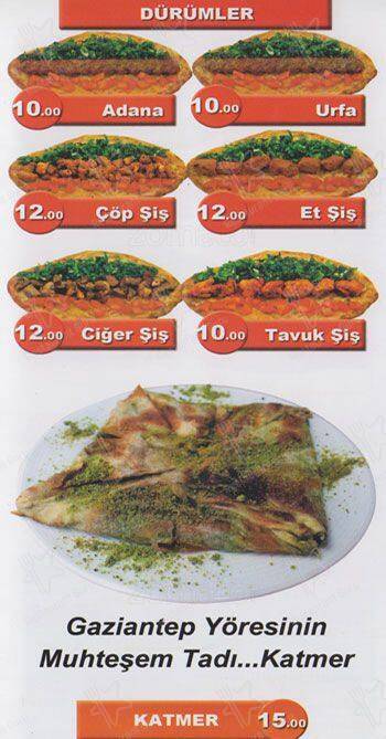 Menu At Antep Sofrasi Istanbul Fatih Sultan Mehmet Cd