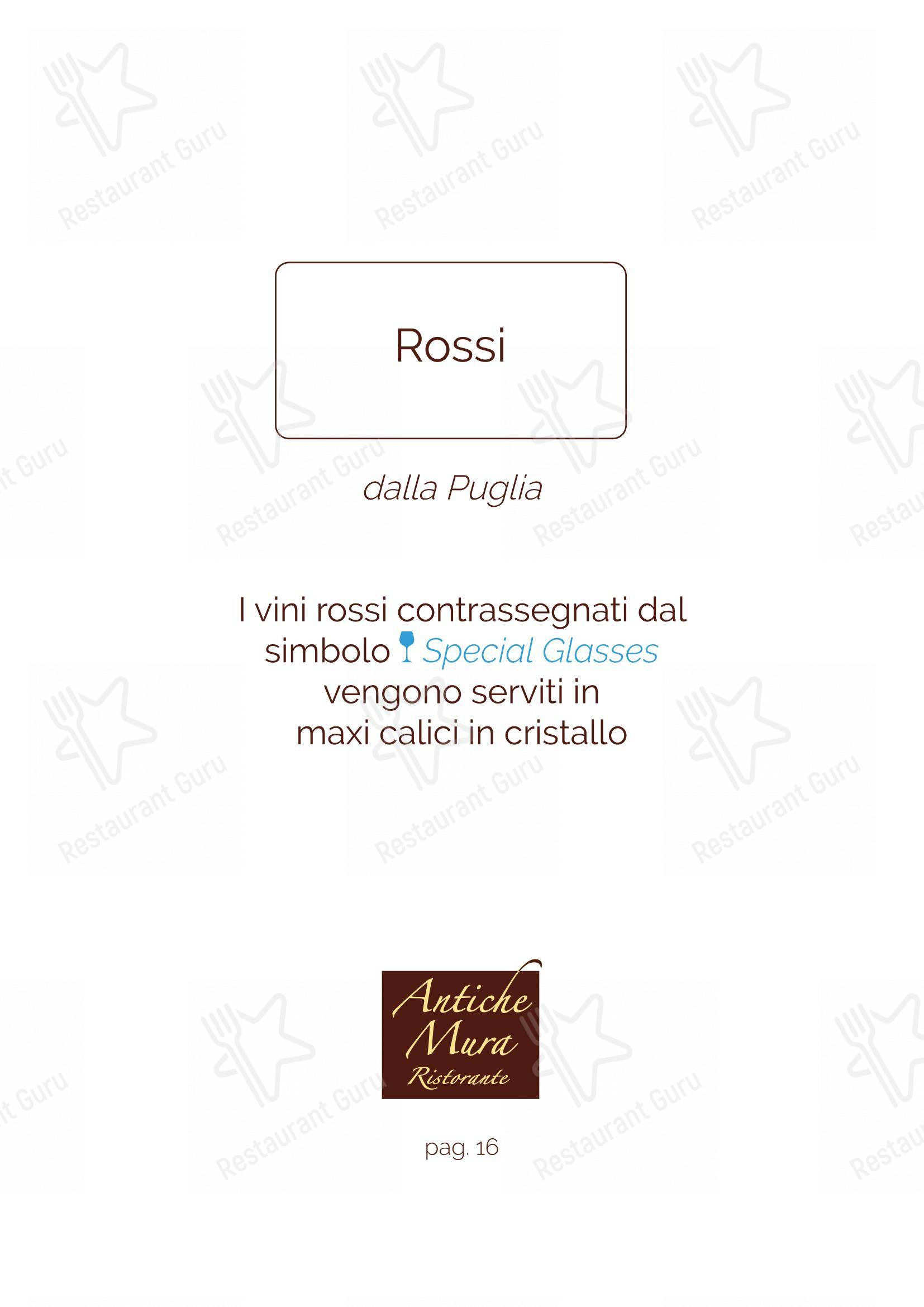 Menu bar per Ristorante Antiche Mura ristorante