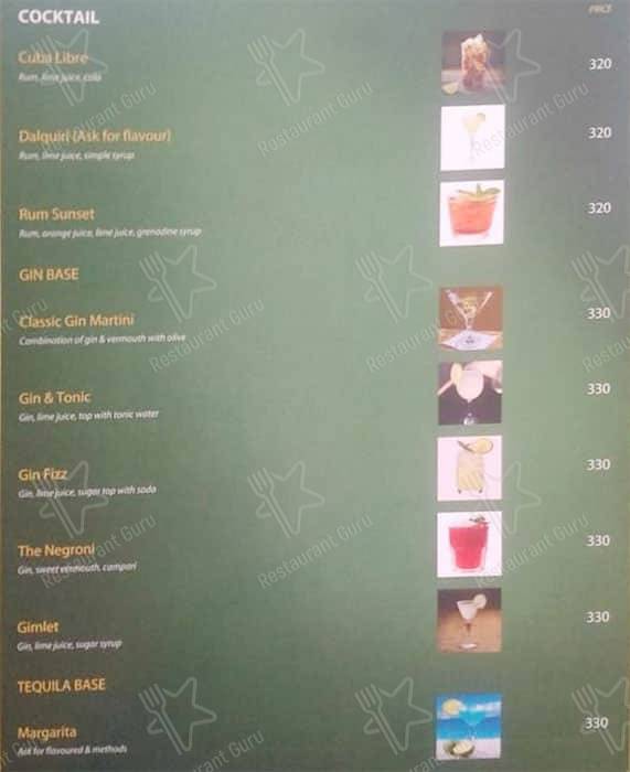 Aqua Blue menu