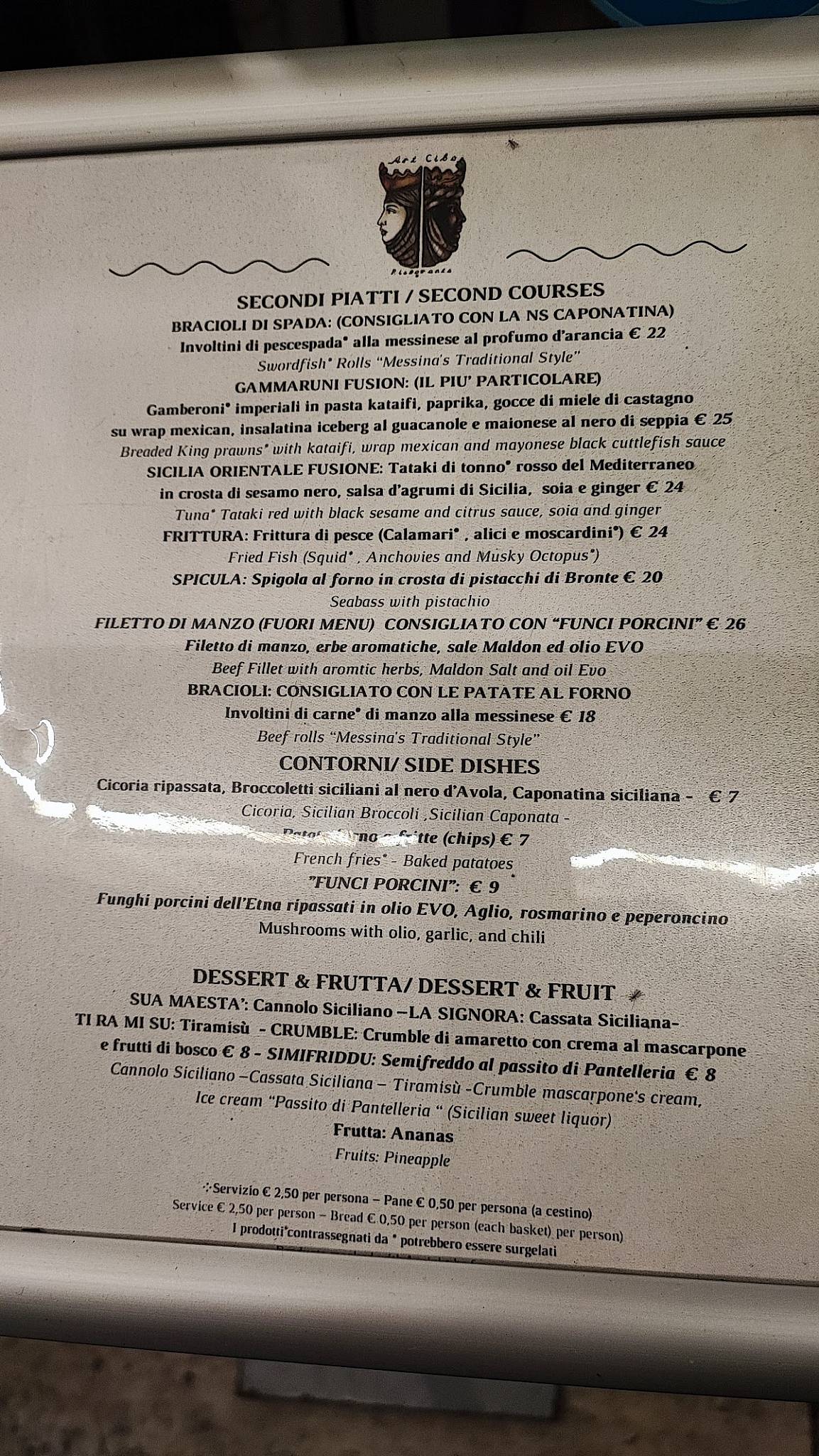 Menu di Art Cibò Ristorante dai Pupi 