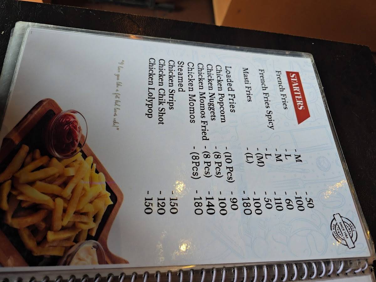 Arya Cake World menu