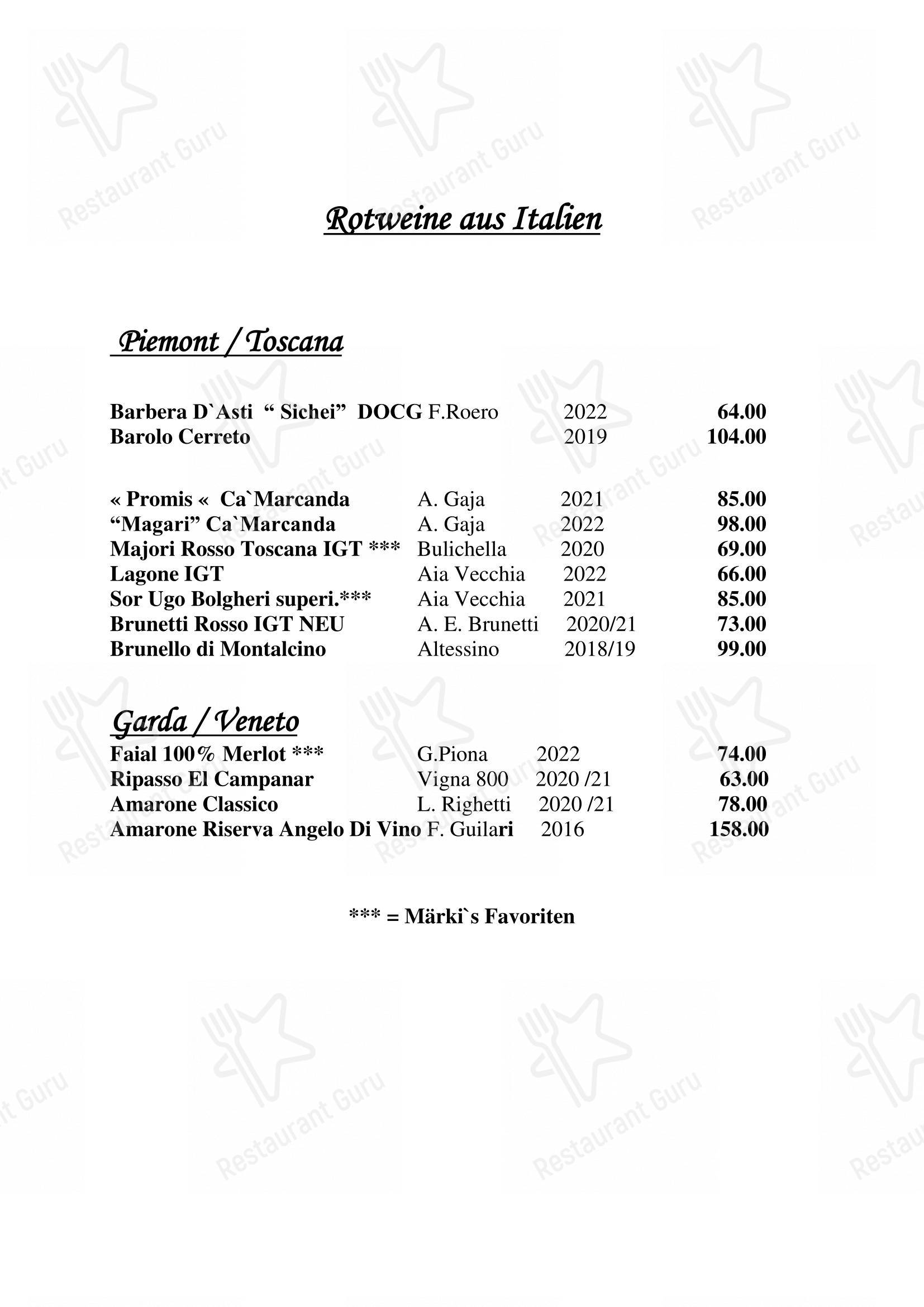 Menu di Restaurant Avena - Основное меню