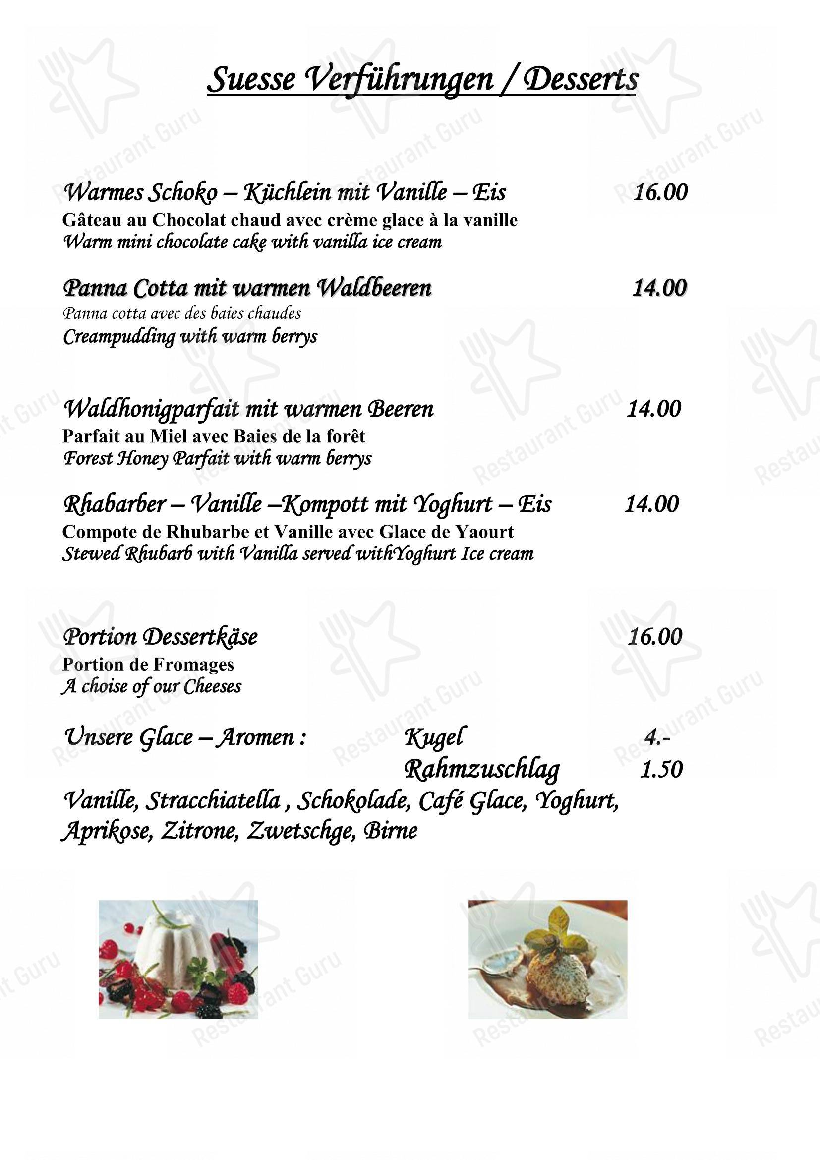 Restaurant Avena in Zermatt - Menu