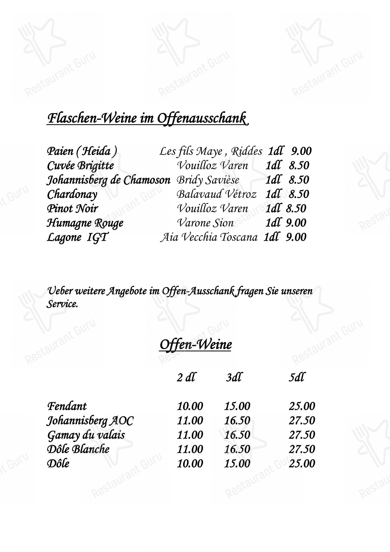 Основное меню per Restaurant Avena in Zermatt