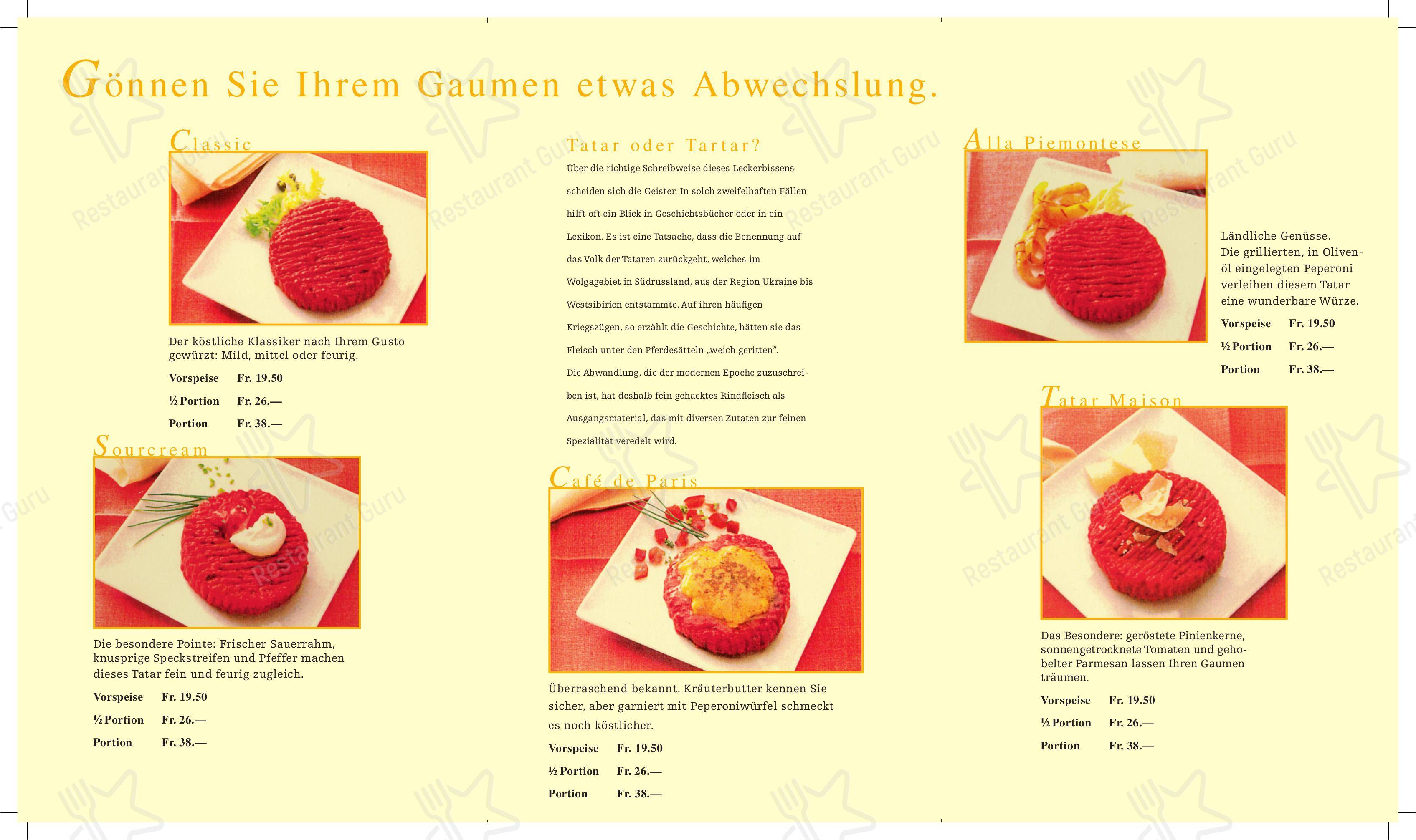 菜单 per Restaurant Avena ristorante