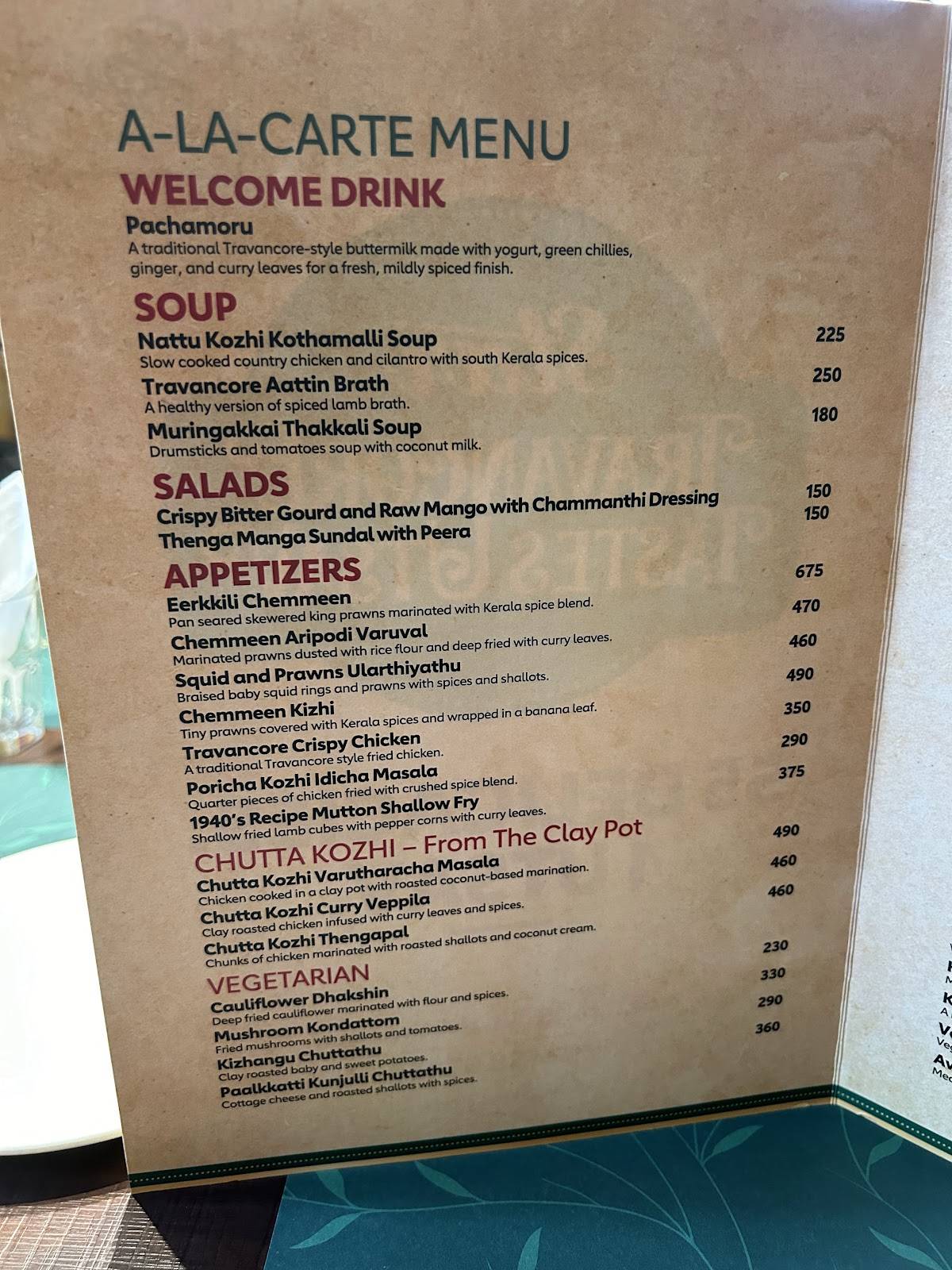 Azad Star at Vazhuthacaud menu