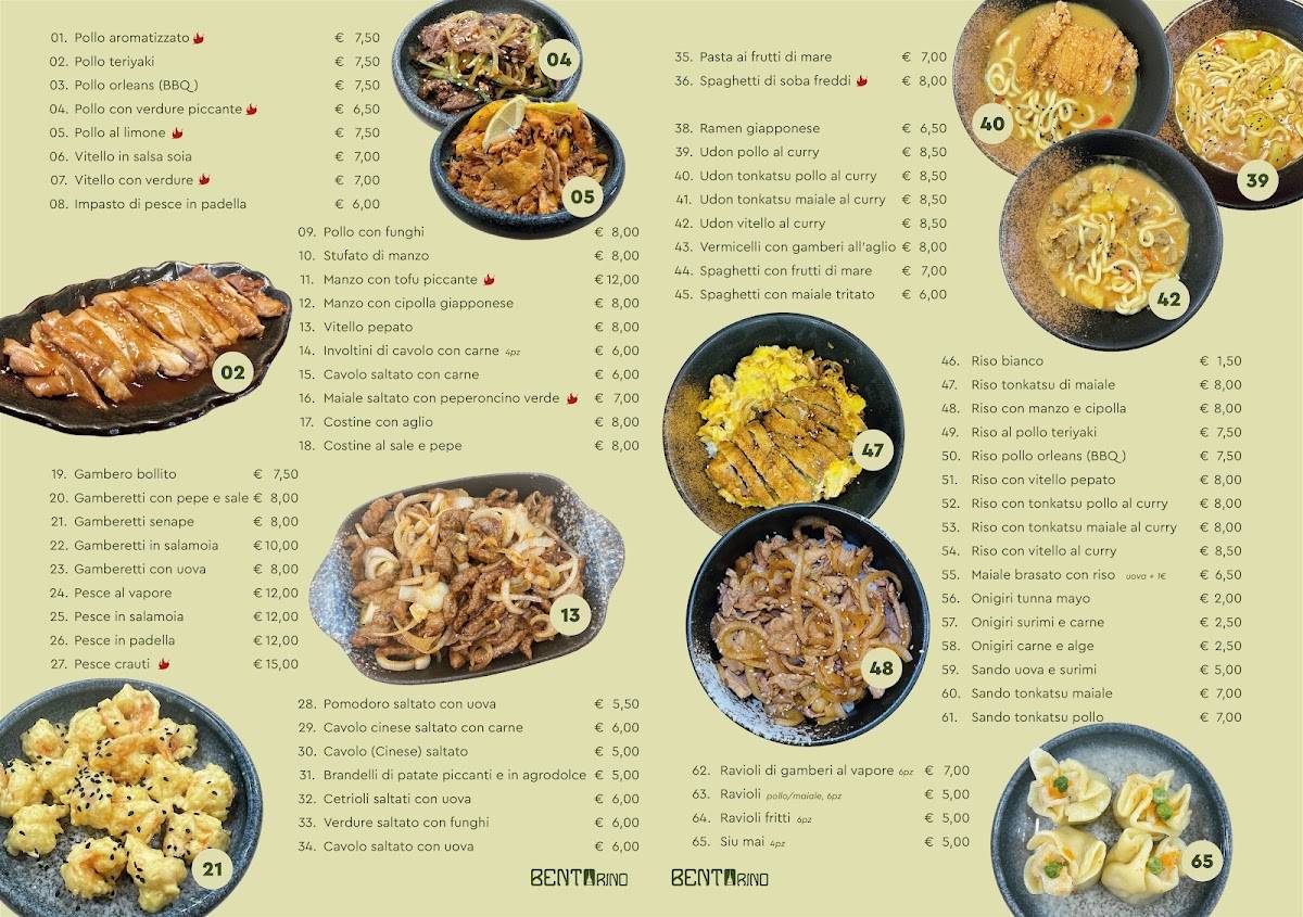 Menu di BENTOrino 