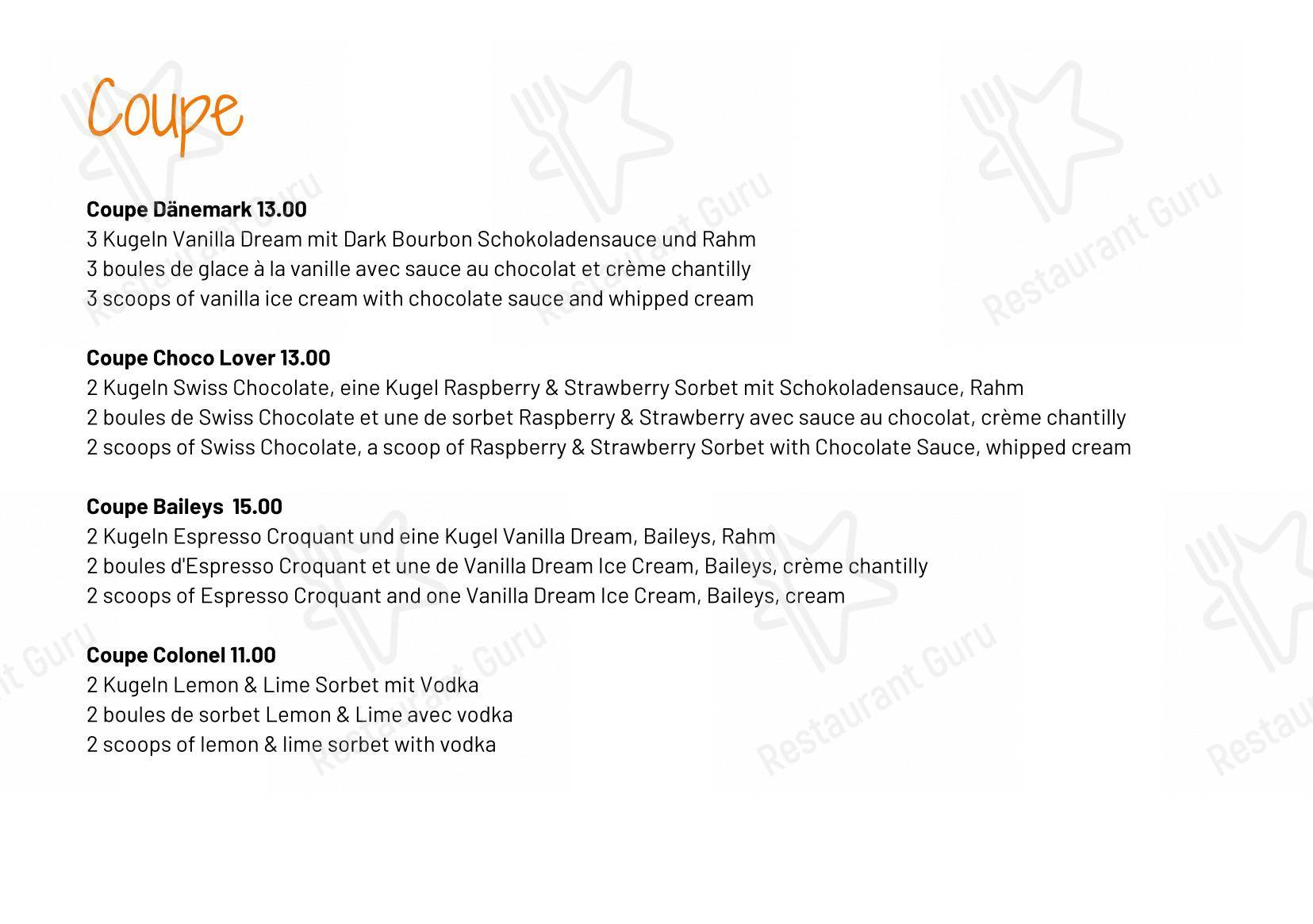 Menu di Restaurant Bärgji-Alp - Menu bar