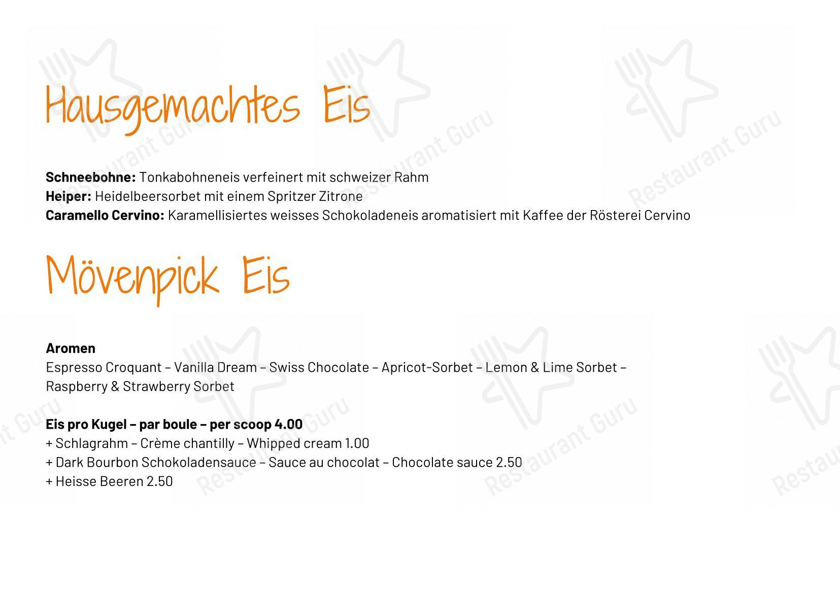 Menu di Restaurant Bärgji-Alp - Menu bar