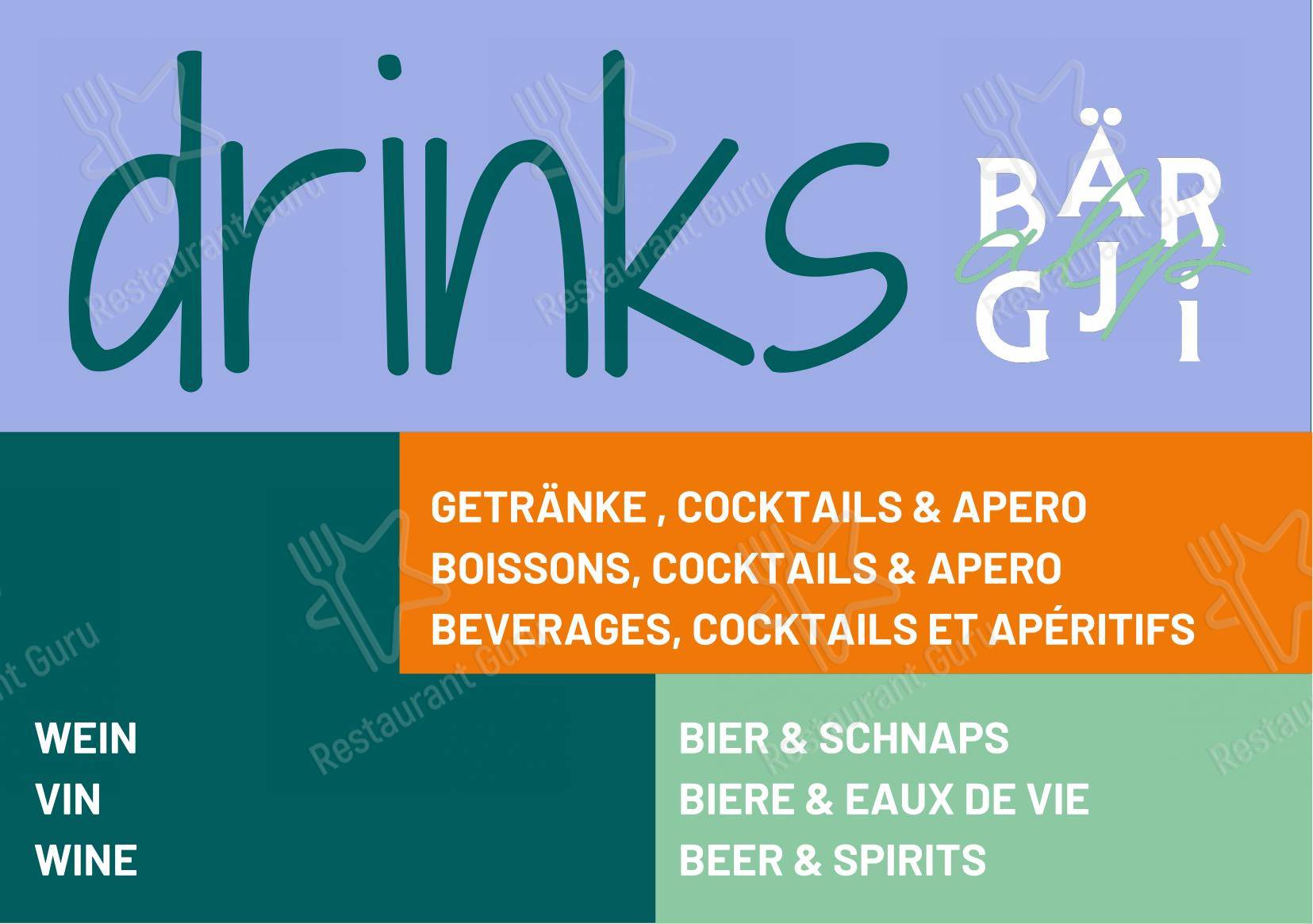 菜单 per Restaurant Bärgji-Alp in Grächen