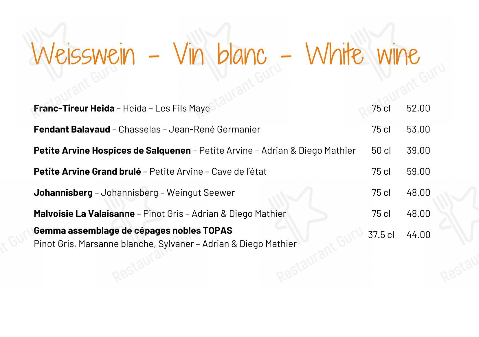 菜单 per Restaurant Bärgji-Alp ristorante