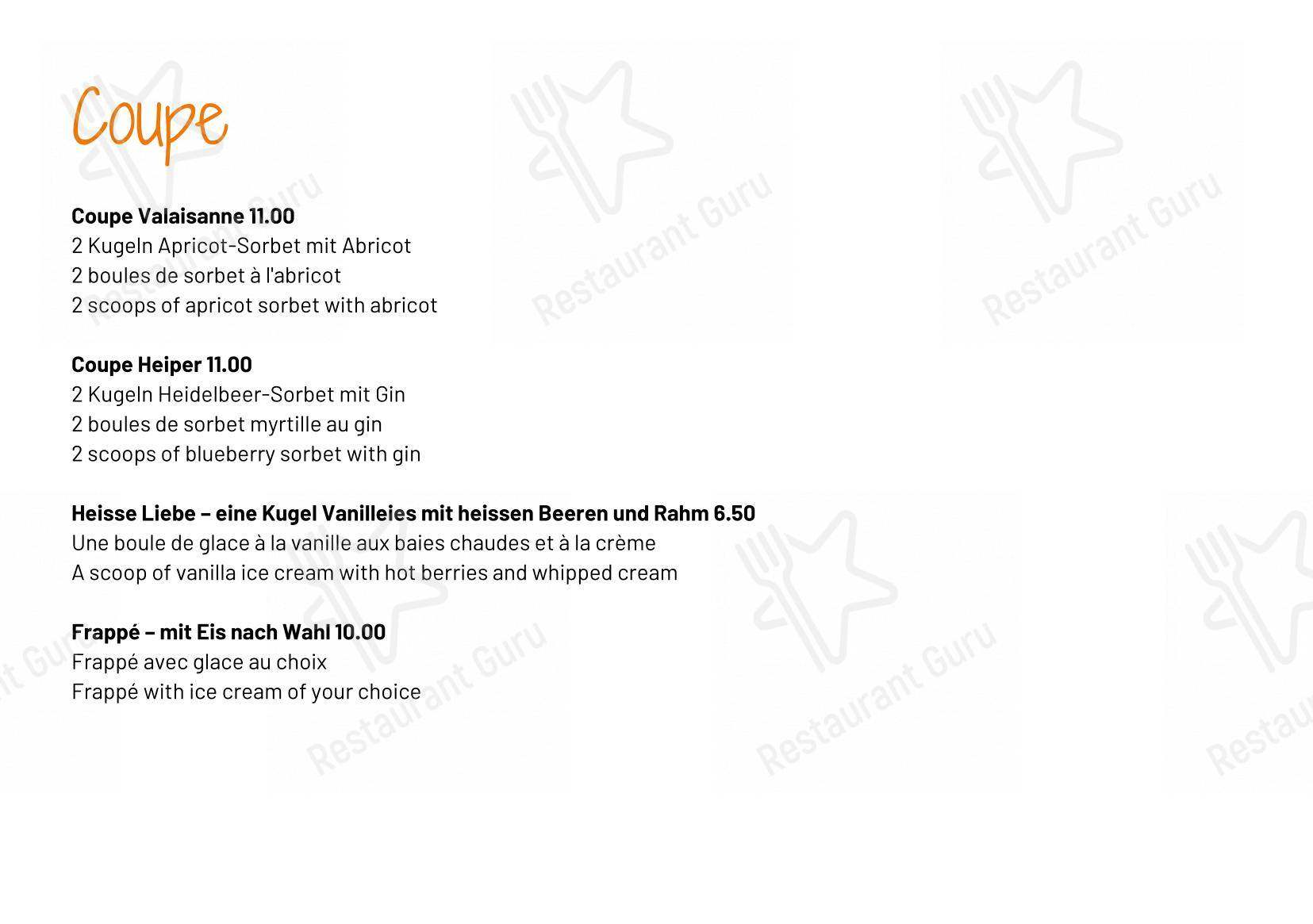 Menu di Restaurant Bärgji-Alp - Menu bar