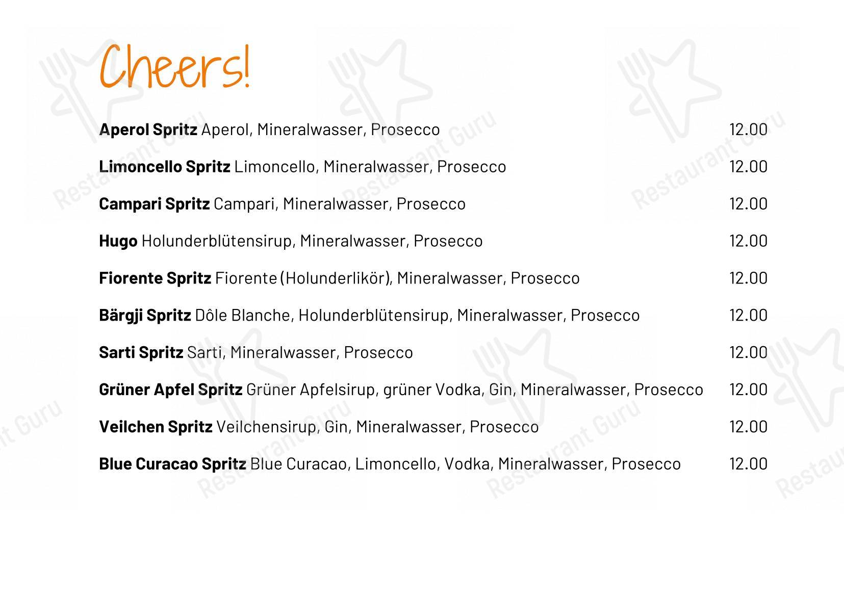 菜单 per Restaurant Bärgji-Alp ristorante