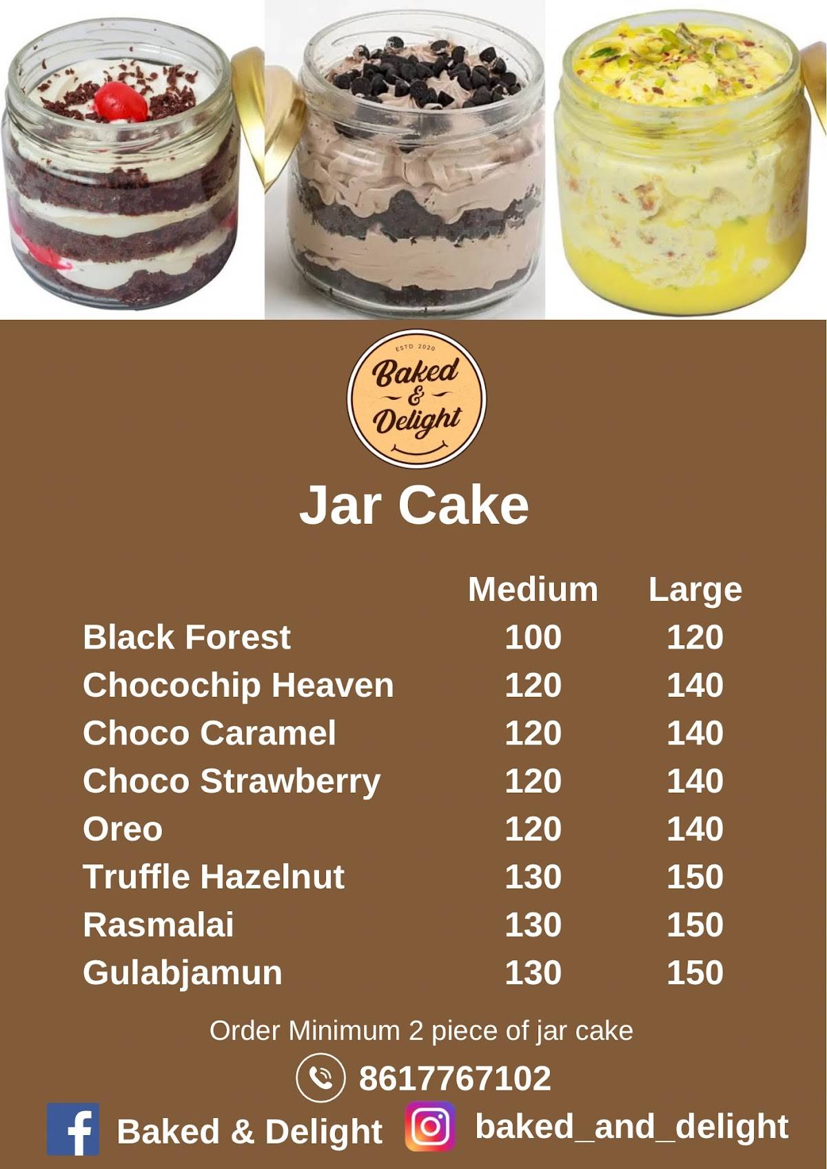 Baked & Delight menu